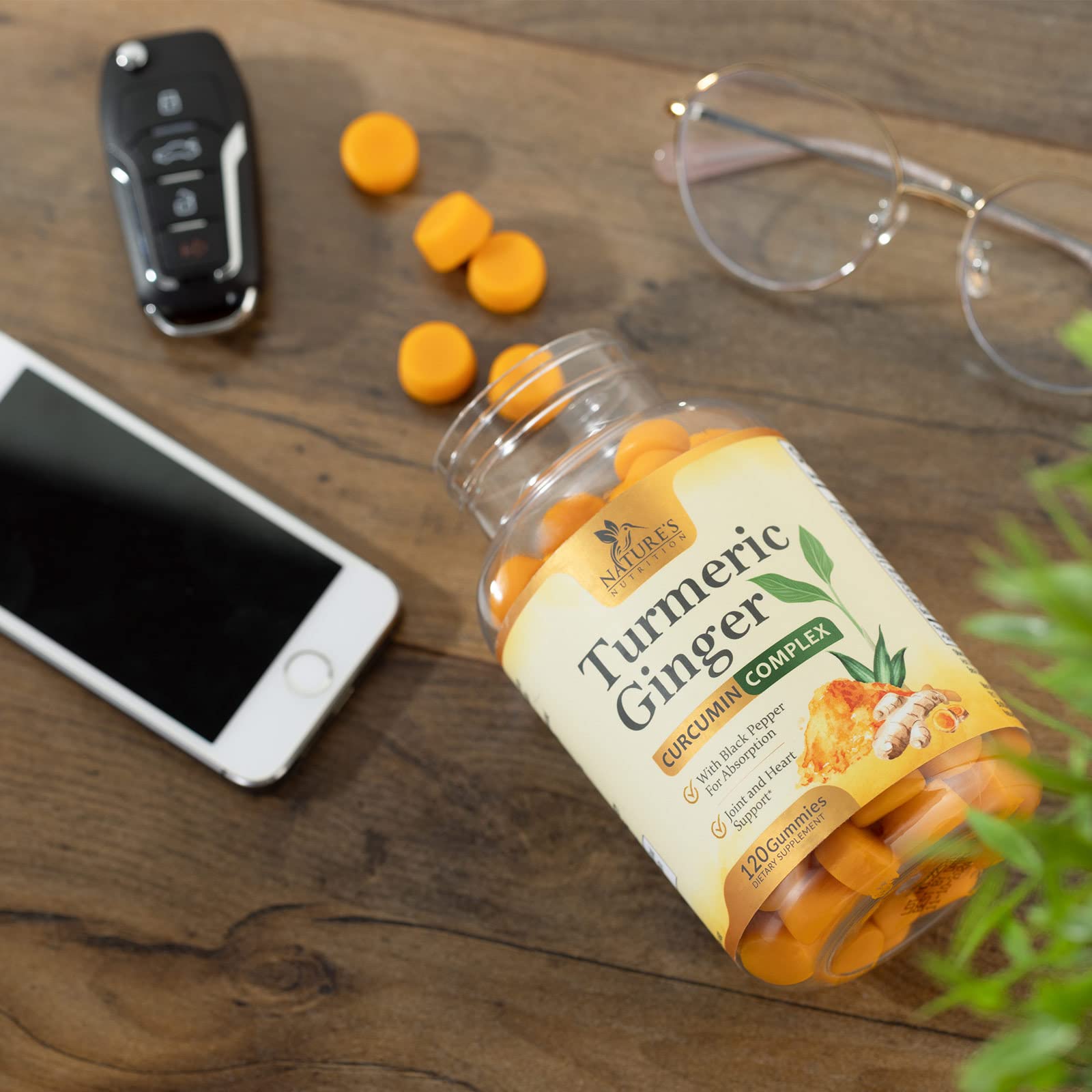 Turmeric Ginger Gummies - Vegan Turmeric Curcumin Gummy with 95% Curcuminoids Nature's NutritionAu supplements