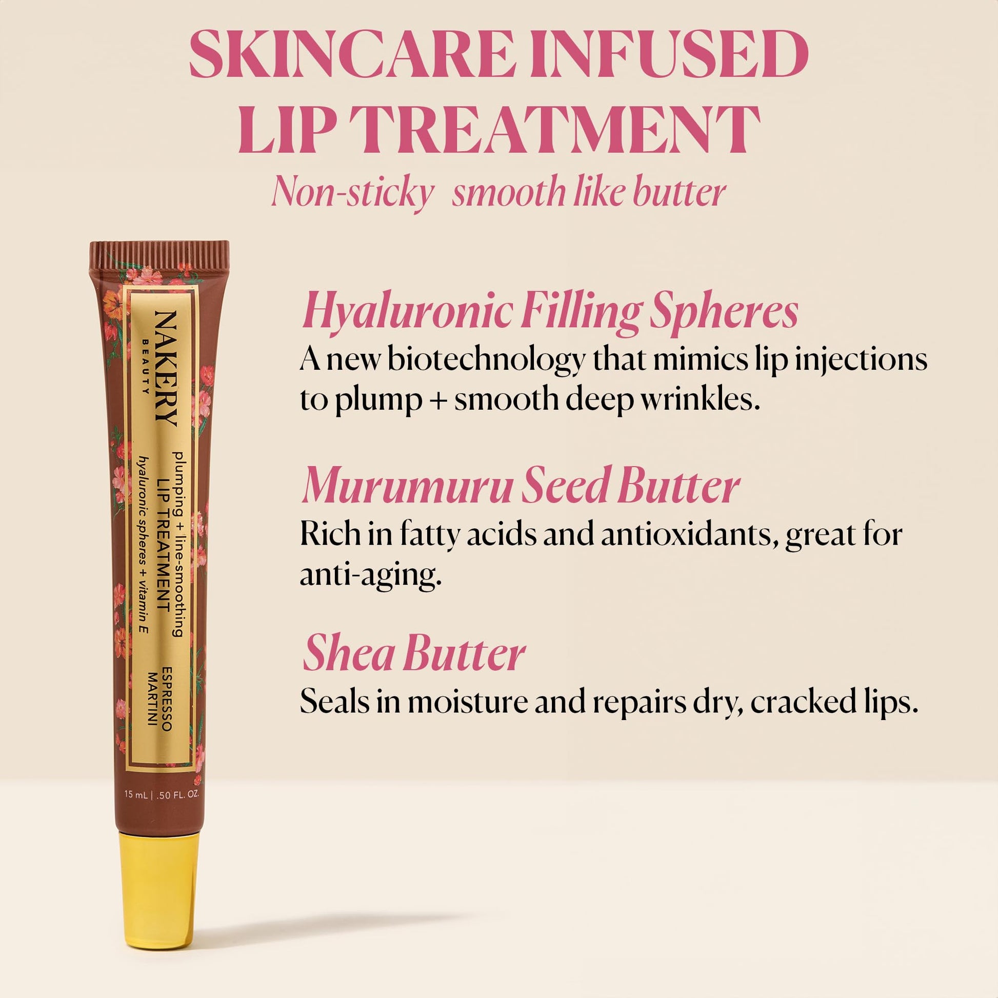 Nakery Plumping Lip Treatment for Dry Cracked Lips - Line Smoothing Lip Plumper for Women with Hyaluronic Acid Serum for Lips - Non Sticky Lip Gloss Plumper for Petal Soft Lips – Espresso Martini NakeryAu supplements