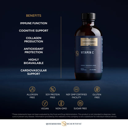 Quicksilver Scientific Liposomal Vitamin C - 1000mg Buffered Liquid Vitamin C Supplement - Immune + Antioxidant Support - Liposomes for Superior Absorption - Vegan + Non-GMO (4oz / 120ml) Quicksilver ScientificUS supplements