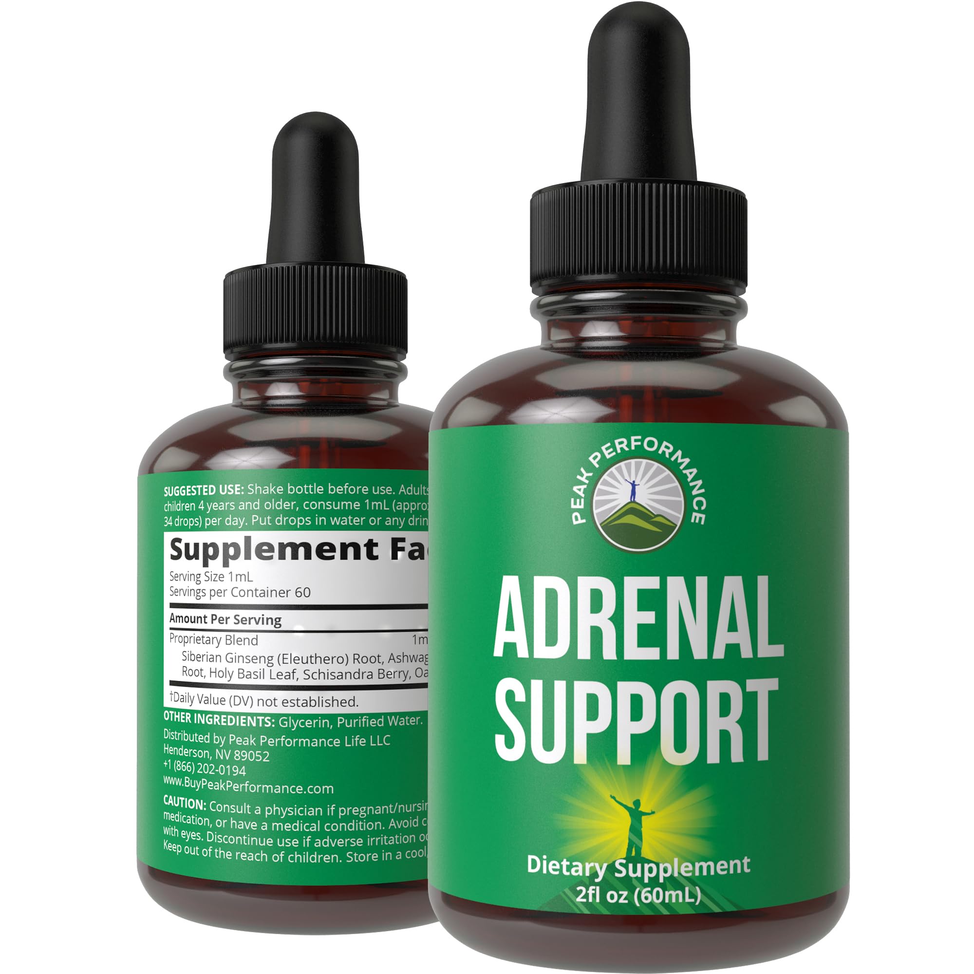 Peak Performance Adrenal Support Supplements to Restore Energy from Adrenal Fatigue. Liquid Drops Complex for Women and Men. Supports Healthy Cortisol Management. Supplement with Adaptogens Peak PerformanceAu supplements