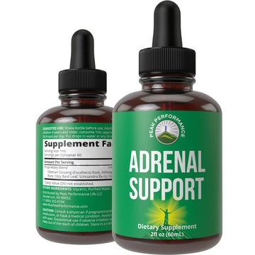 Peak Performance Adrenal Support Supplements to Restore Energy from Adrenal Fatigue. Liquid Drops Complex for Women and Men. Supports Healthy Cortisol Management. Supplement with Adaptogens Peak PerformanceAu supplements