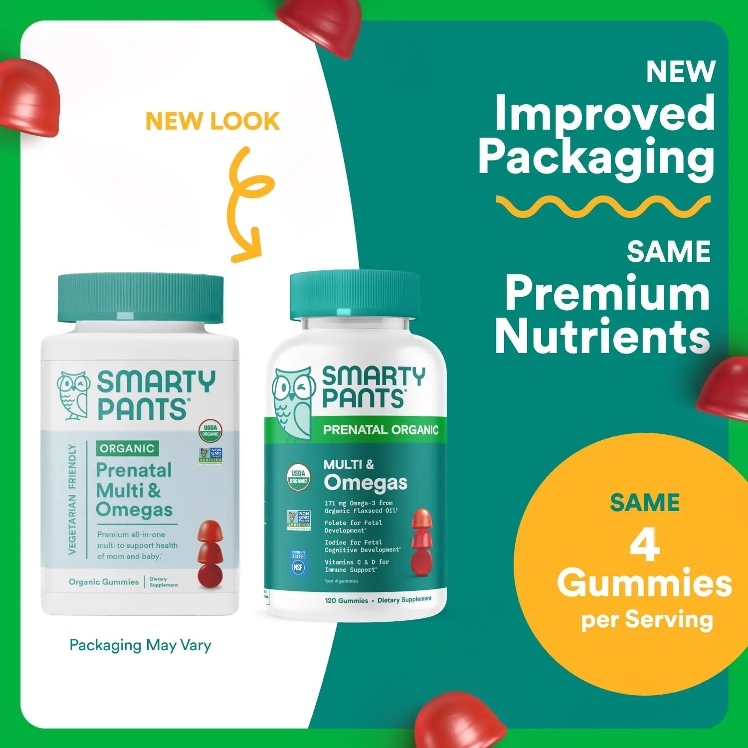 SmartyPants Organic Prenatal Vitamins for Women, Multivitamin Gummies: Biotin, Methylfolate, Omega 3 (ALA), Vitamin D3, C, Vitamin B12, B6, A, K2 & Zinc SmartyPantsAu supplements