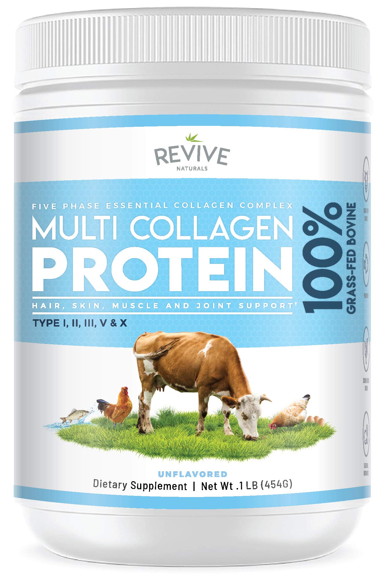 Revive Naturals Multi Collagen Hydrolyzed Protein Powder (16oz) - Types I, II, III, V & X Revive NaturalsAu supplements