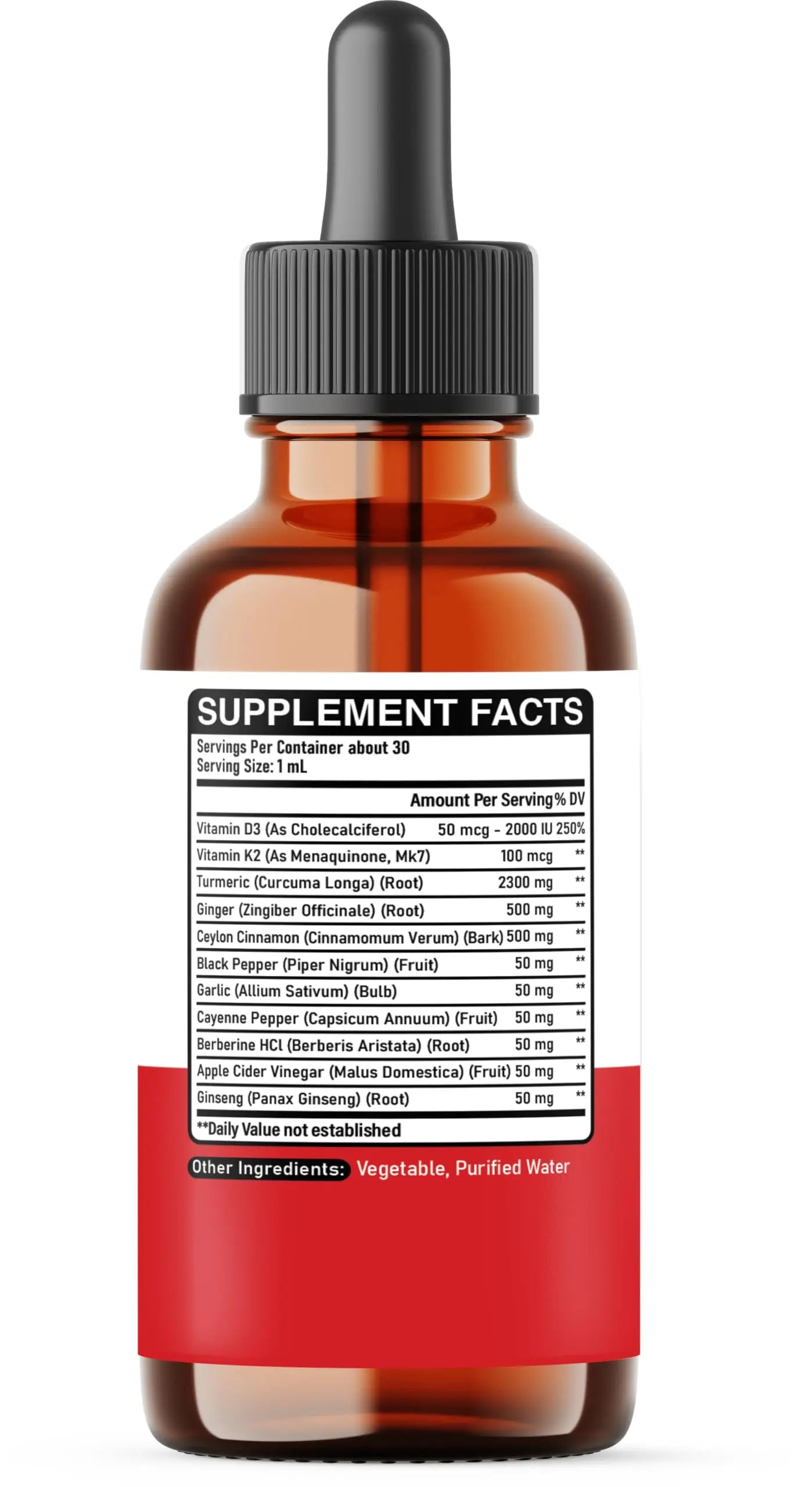 11in1 Liquid Turmeric Supplement – with Ginger, Garlic, Ceylon Cinnamon, Berberine, Ginseng, Apple Cider Vinegar – 1 Fl Oz – 30 Servings DEDICADnz supplements