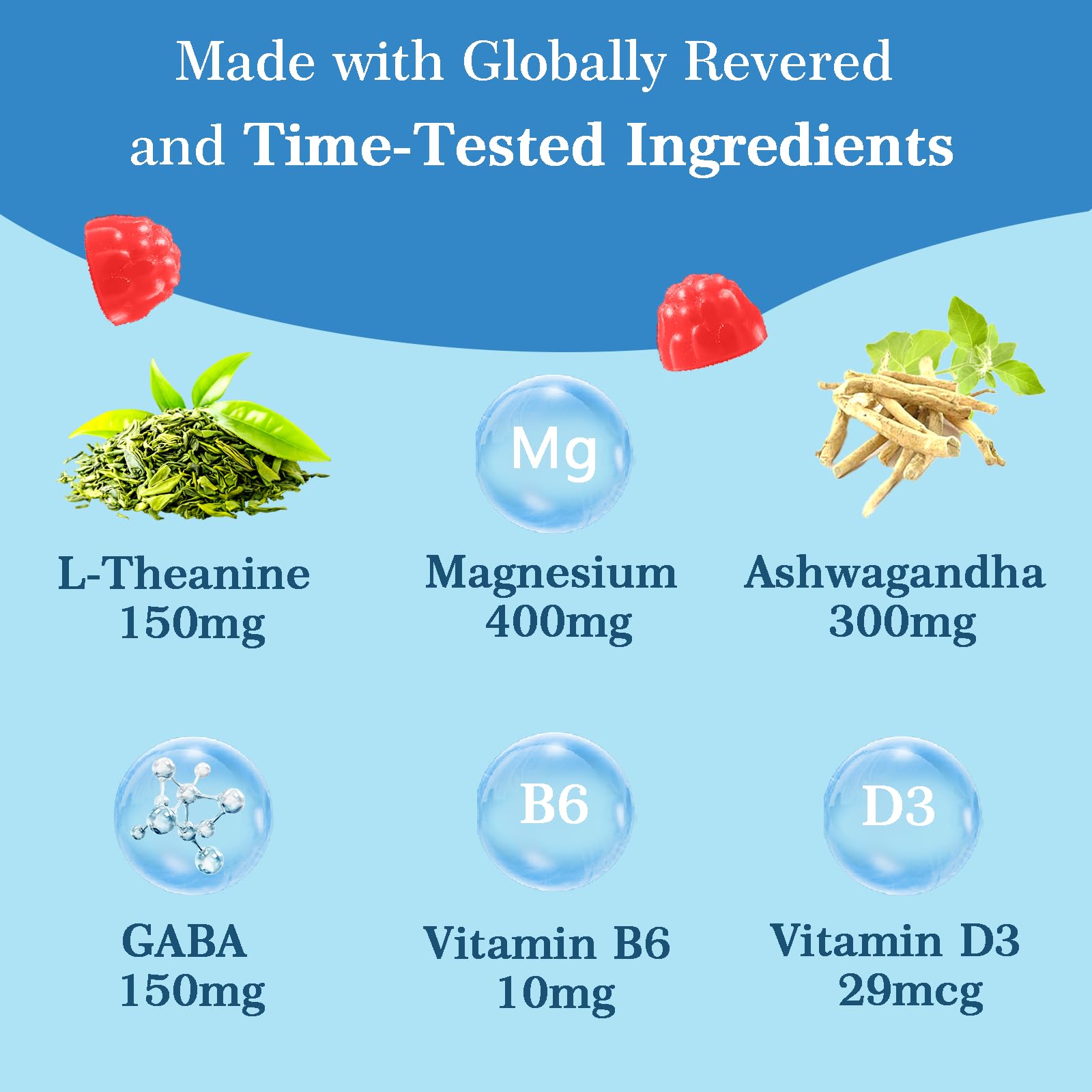 Itiban Cortisol Supplements for Women, Calm Magnesium Glycinate Gummies, Ashwagandha, L-Theanine, GABA, D3, B6, Mood Anxiety Sleep Relax, Raspberry Flavour, Vegan 90 Gummies ItibanAu supplements