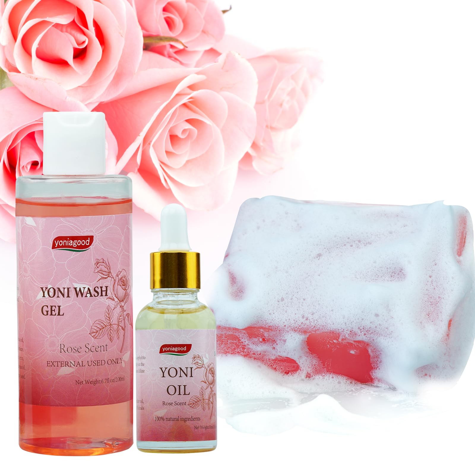 4 pack Yoni Wash Yoni Essential Oil Soap for Women Set, 2 * 30ml Feminine Oil, 6.7 fl.oz Feminine Wash yoniagoodAu supplements