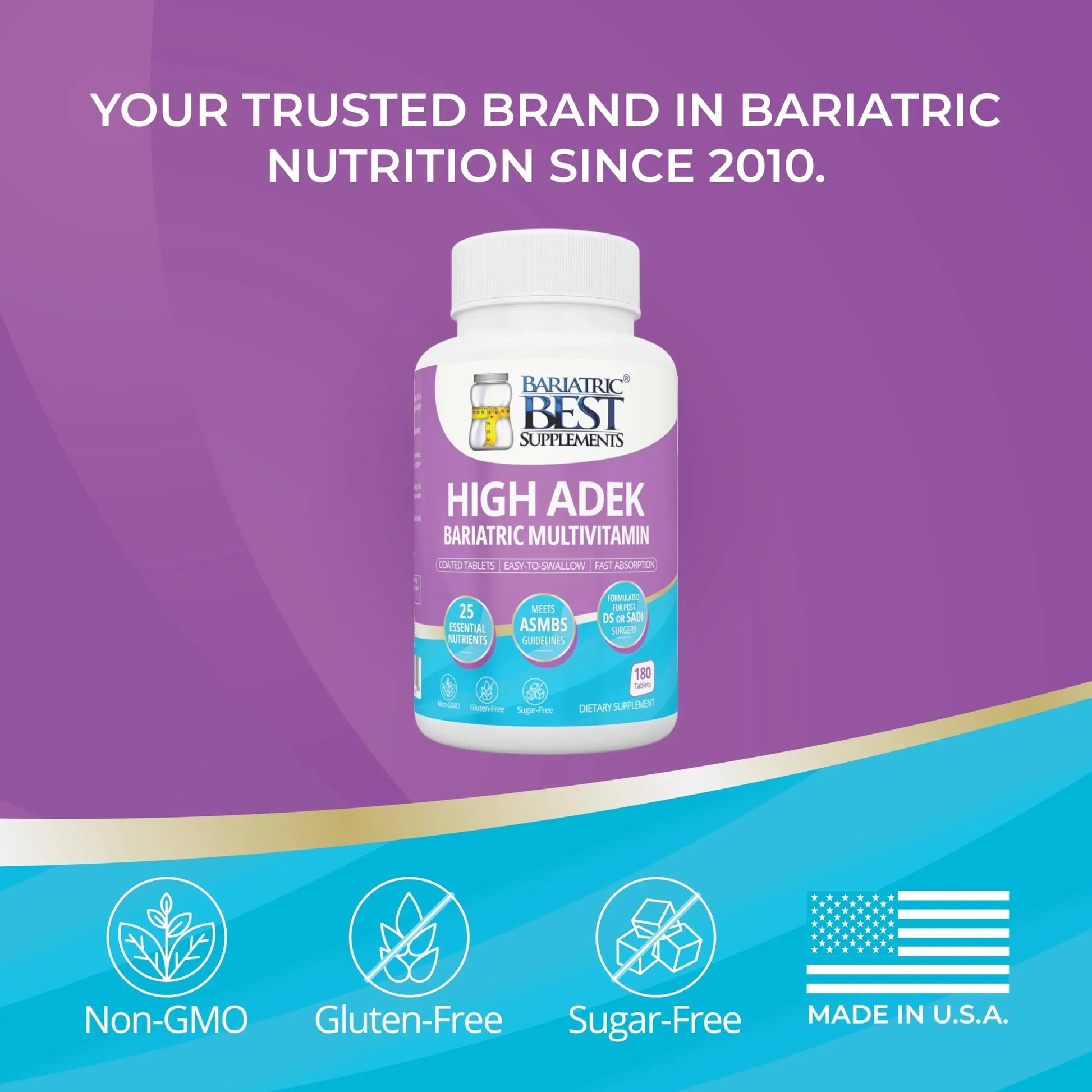 High A D E K Bariatric Multivitamin for Post DS/SADI Surgery, 25 Essential Nutrients for Post-Weight Loss Surgery, 180 Tablets Bariatric Best SupplementsAu supplements