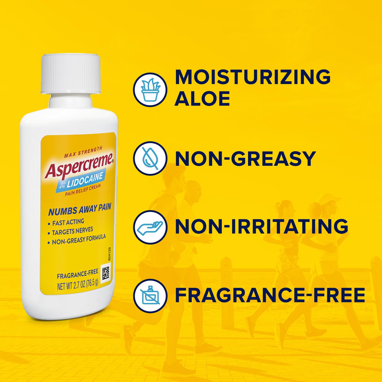 Aspercreme Lidocaine Pain Relief Cream Soothes Aggravated Nerves, Numbing Topical Analgesic with Max-Strength 4% Lidocaine & Moisturizing Aloe, 2.7 Oz. AspercremeAu supplements