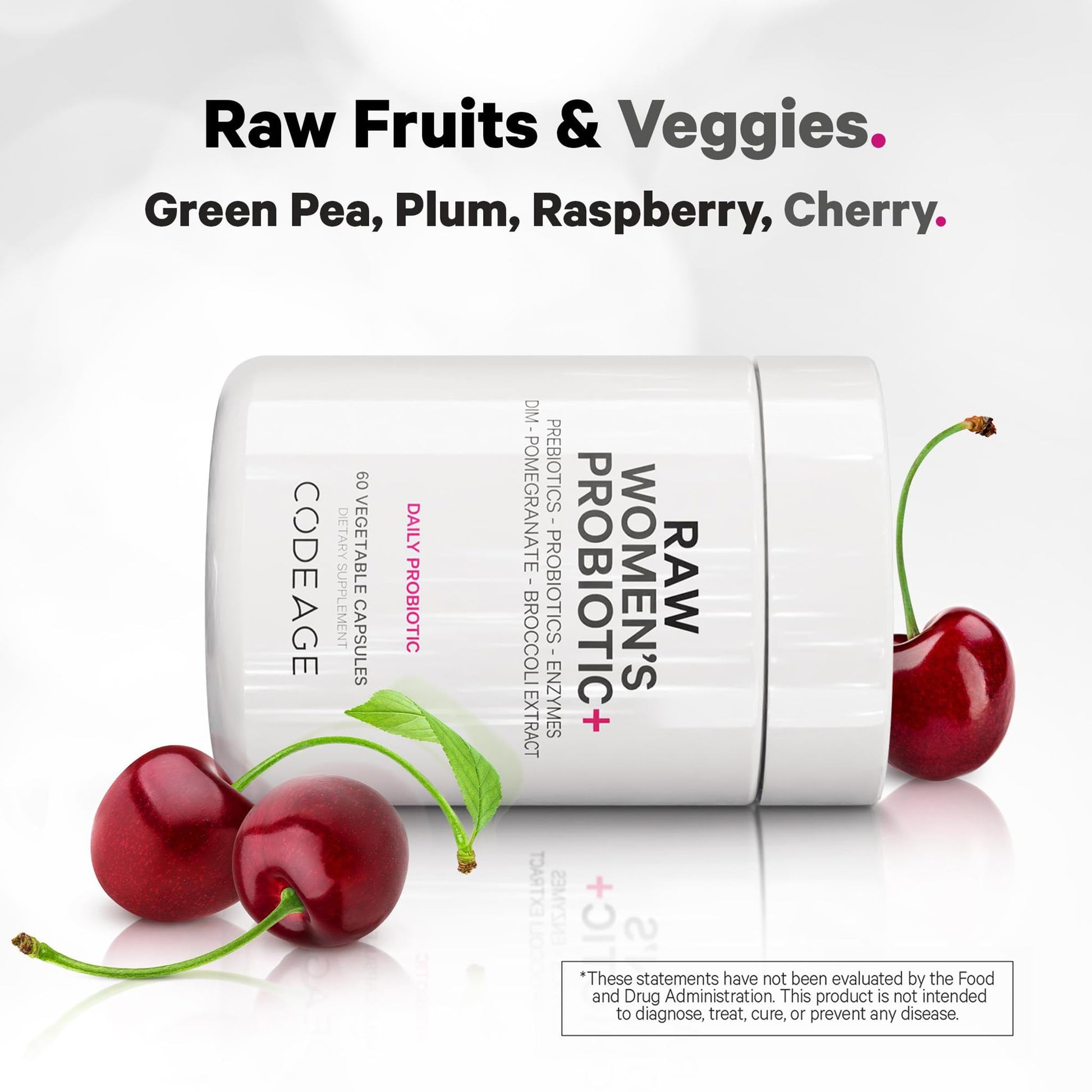Codeage Raw Women’s Probiotic+ Supplement - 34 Probiotic Strains, 100 Billion CFUs, Digestive Enzymes, Prebiotic Blend, DIM, Herbal Extracts, Phytonutrients - Non-GMO - 30 Capsules CodeageAu supplements