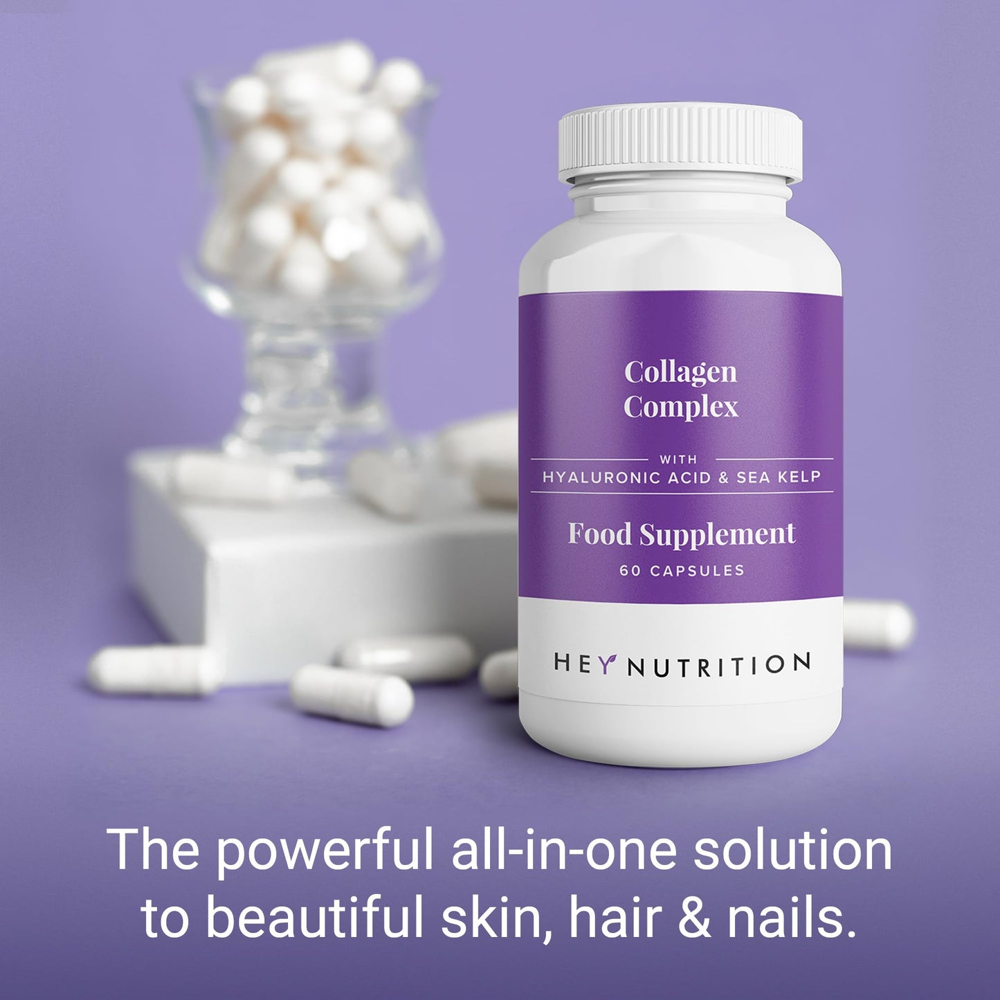 Hey Nutrition Collagen Complex Hyaluronic Acid & Sea Kelp Vitamin E, C, Biotin Hey NutritionUS supplements
