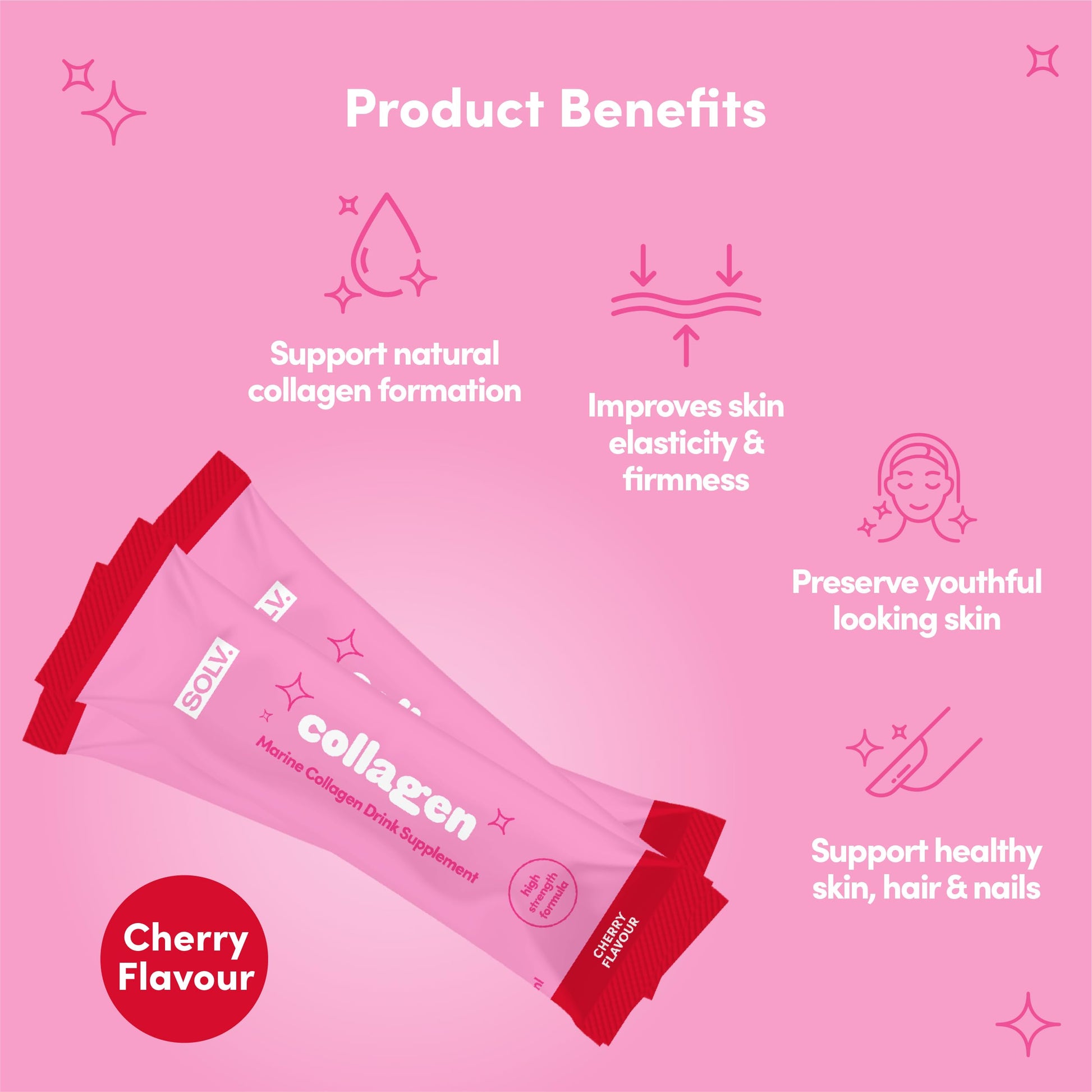Solv Liquid 8000mg Marine Collagen Peptide Beauty Supplement Gel 14x15ml Sachets High Strength Great Tasting VIT C Biotin SOLVAu supplements