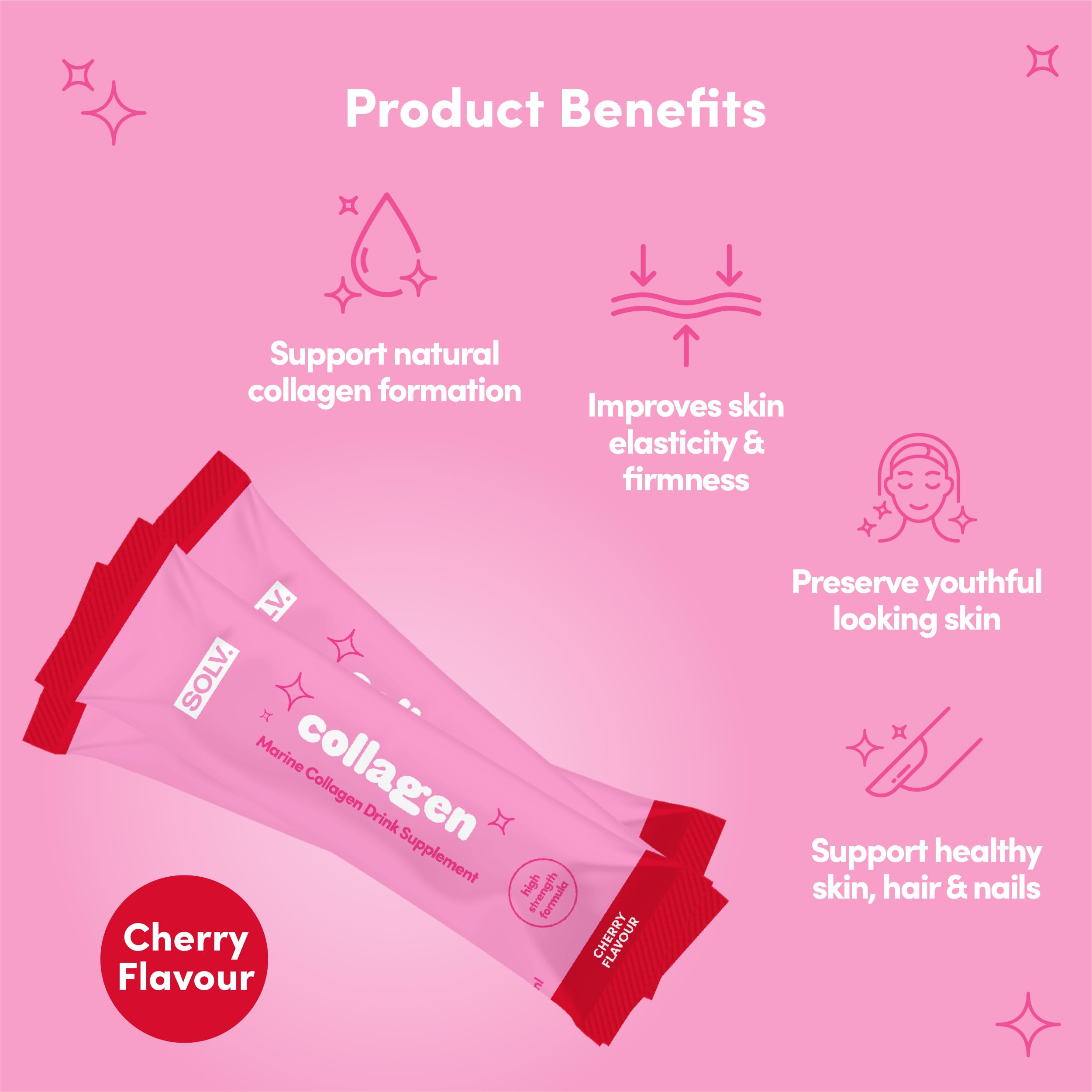 Solv Liquid 8000mg Marine Collagen Peptide Beauty Supplement Gel 14x15ml Sachets High Strength Great Tasting VIT C Biotin SOLVAu supplements