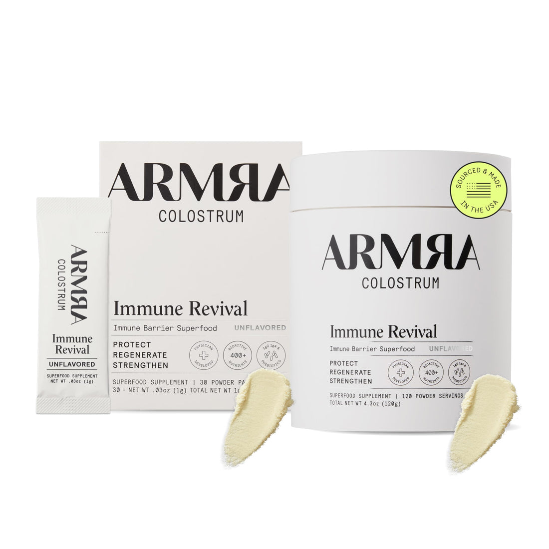 ARMRA Colostrum™ Premium Powder, Grass Fed, Gut Health Bloating Immunity Skin & Hair, Contains 400+ Bioactive Nutrients, Keto, Gluten & Fat Free (Unflavored Bundle | 150 Servings) ARMRAUS supplements