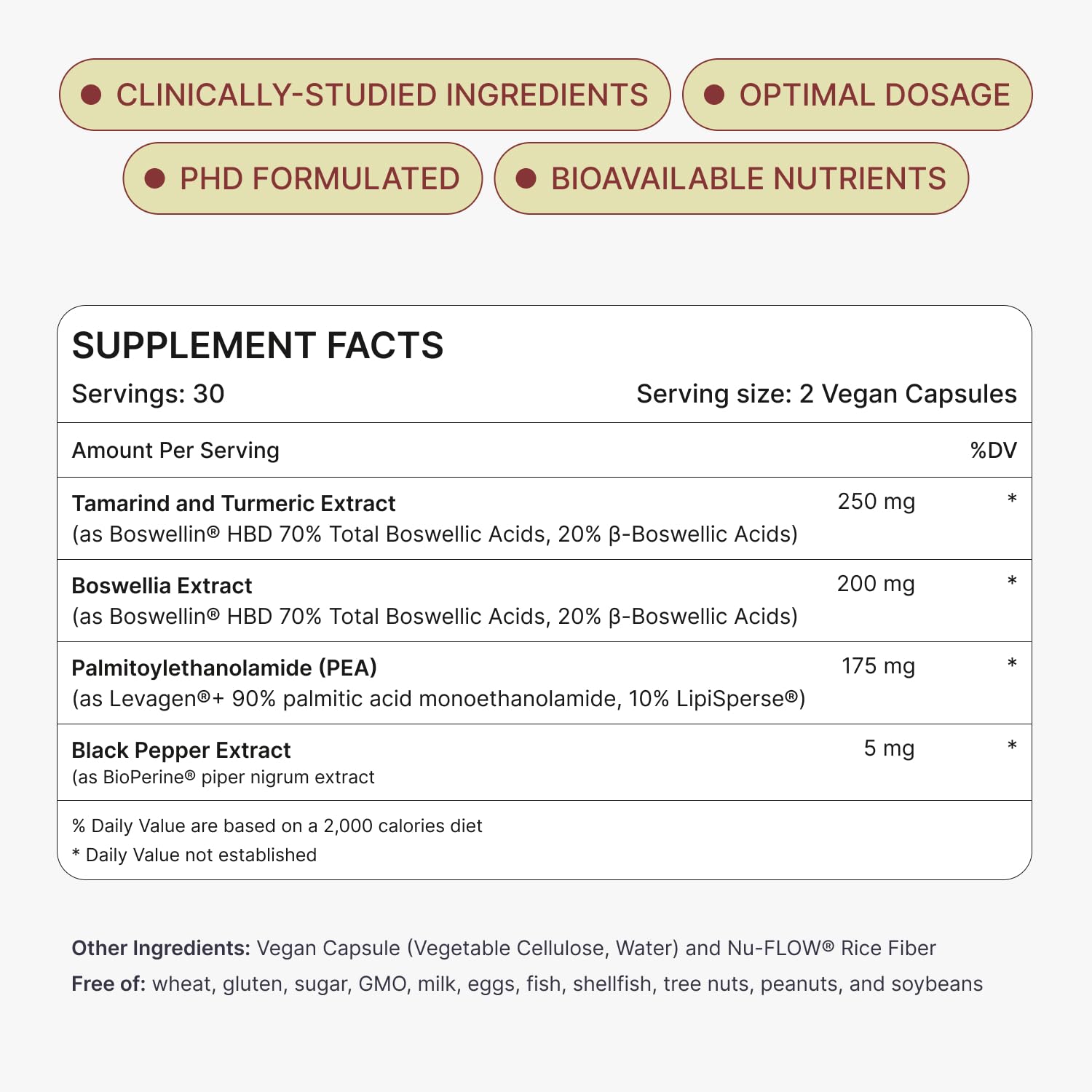 MOVE Fast Acting Joint Supplements | Tamaflex® Turmeric & Tamarind, Levagen®+ PEA Palmitoylethanolamide, Boswellia Serrata, Bioperine® Black Pepper Extract | Joint Support & Mobility | 60 Vegan Caps Ready ToAu supplements
