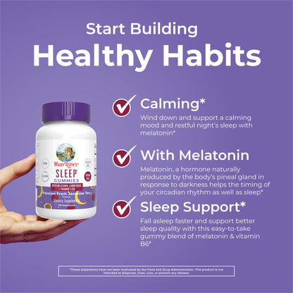 MaryRuth Organics Melatonin 5mg Sleep Gummy with L-Theanine | Lemon Balm | Vitamin B6 | Sugar-Free | Relaxation | Vegan | Non-GMO | Gluten Free | 60 Count MARYRUTH'SUS supplements
