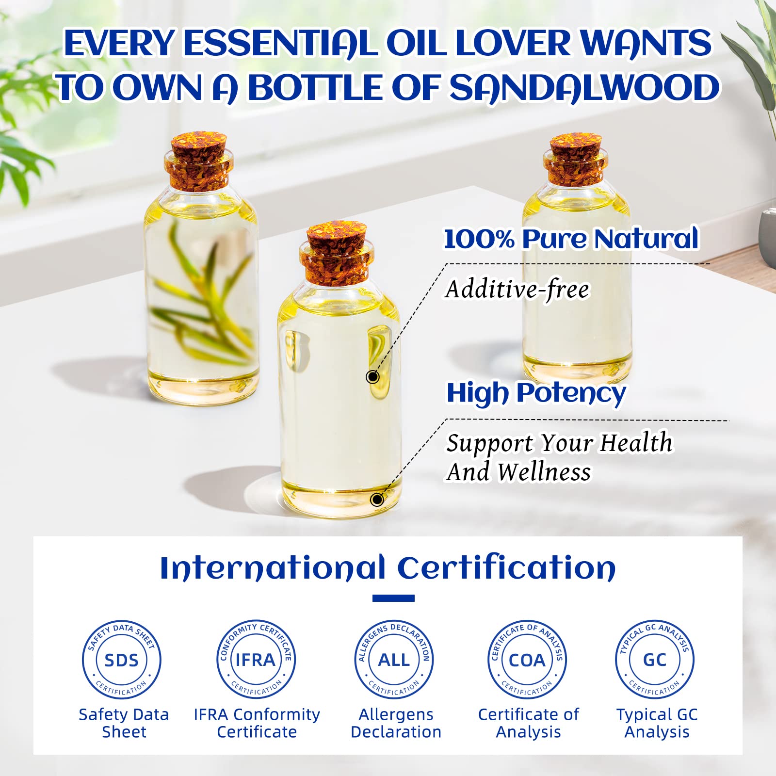 HIQILI Sandalwood Essential Oil and Sweet Orange Essential Oil, 100% Pure Natural for Diffuser - 3.38 Fl Oz HIQILIAu supplements