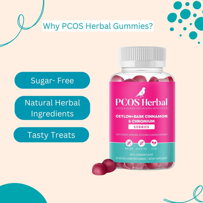 PCOS Herbal Gummies: Manage Cravings and Hormonal Balance; Cinnamon Complex PCOS Herbal TeaUS supplements