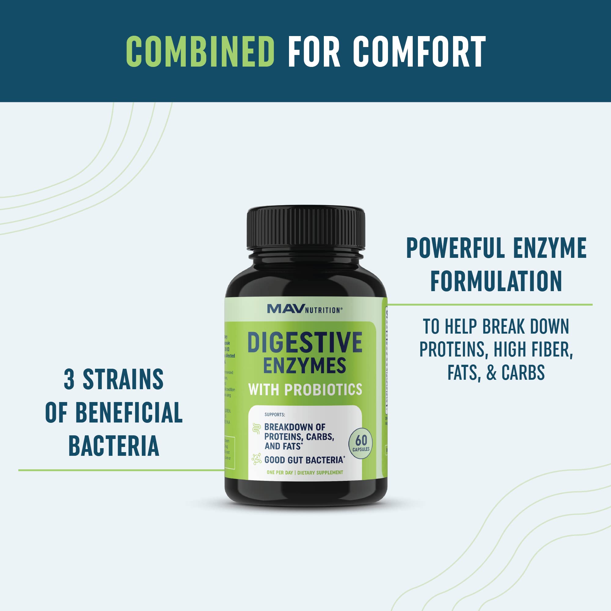 Digestive Enzymes with Probiotics for Bloating Relief & Digestive Health MAV NUTRITIONUS supplements