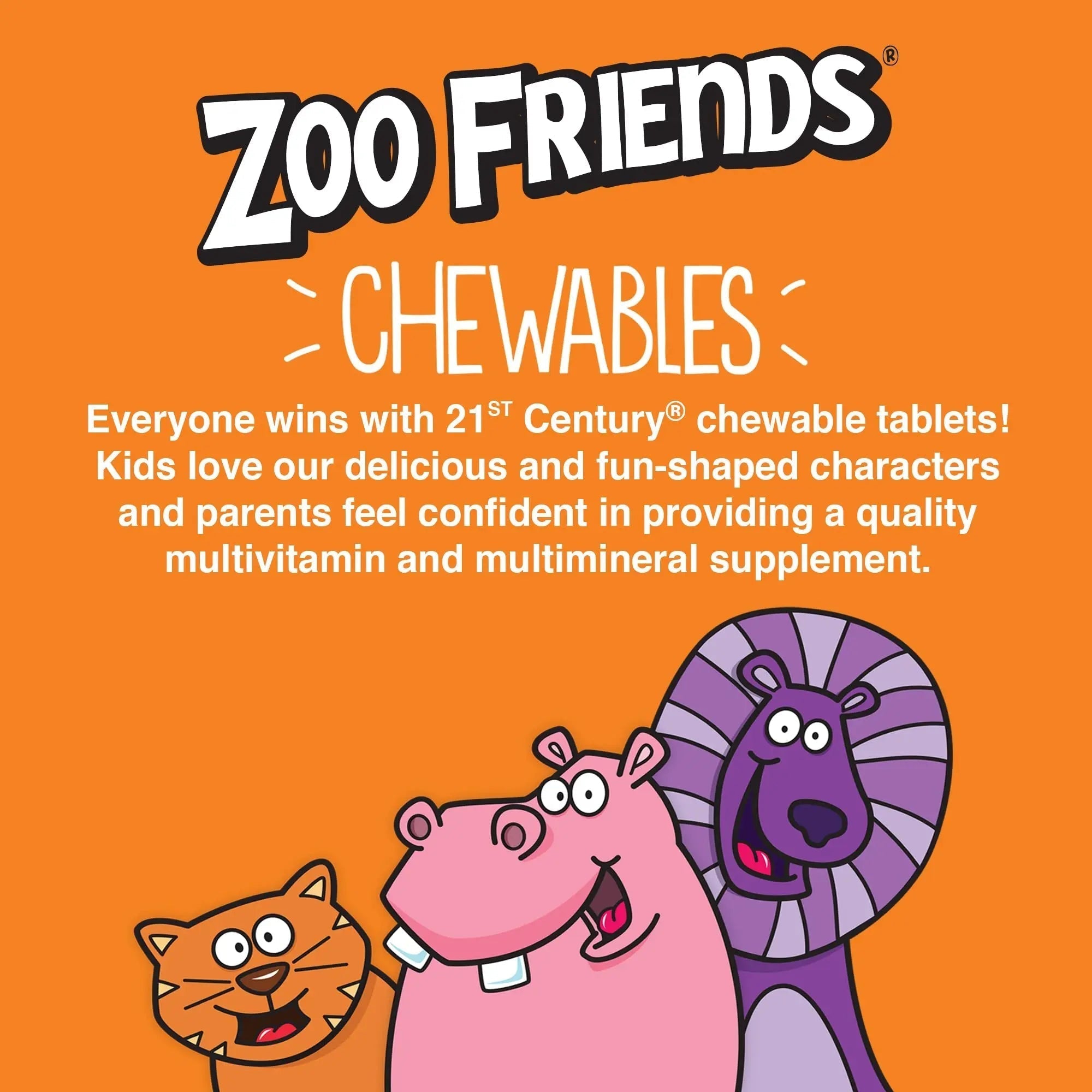 21st Century Zoo Friends with Extra C Chewable Tablets, 60 Count 21st CenturyAu supplements