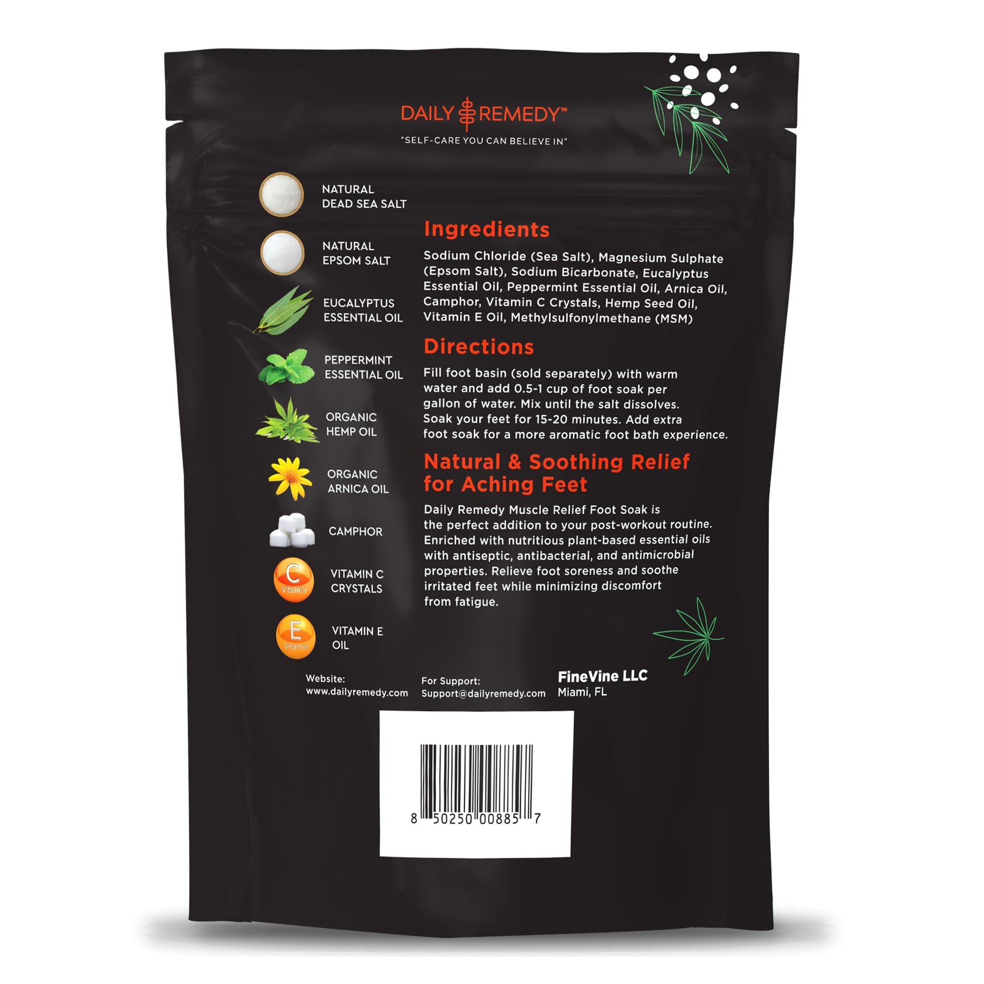 Muscle Relief Foot Soak with Epsom Salt, Made in USA, Soothe Foot Aches, Muscle Pain DAILY REMEDYUS supplements