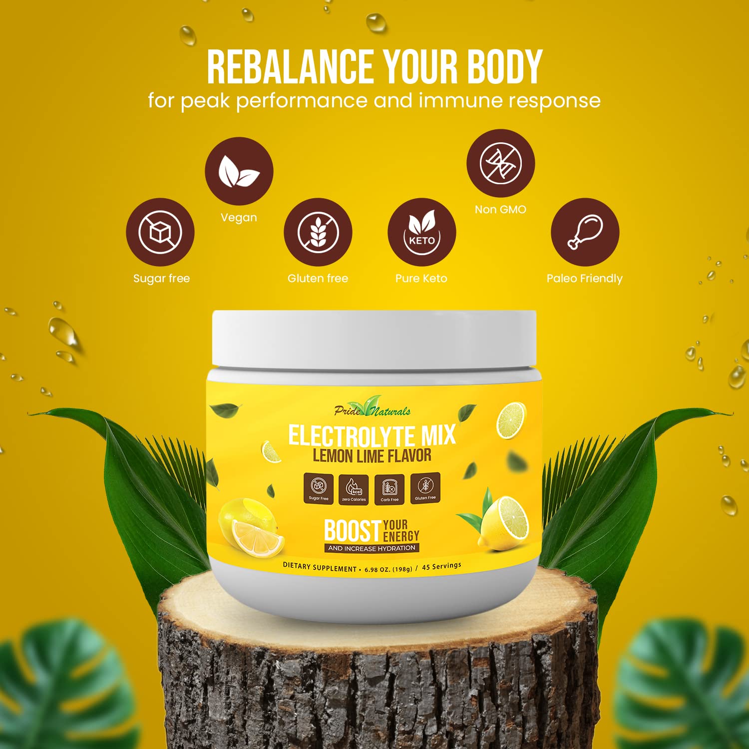 Electrolyte Powder - Refreshing Workout Recovery Electrolytes, Sugar Free, Gluten Free Pride Naturals, IncUS supplements