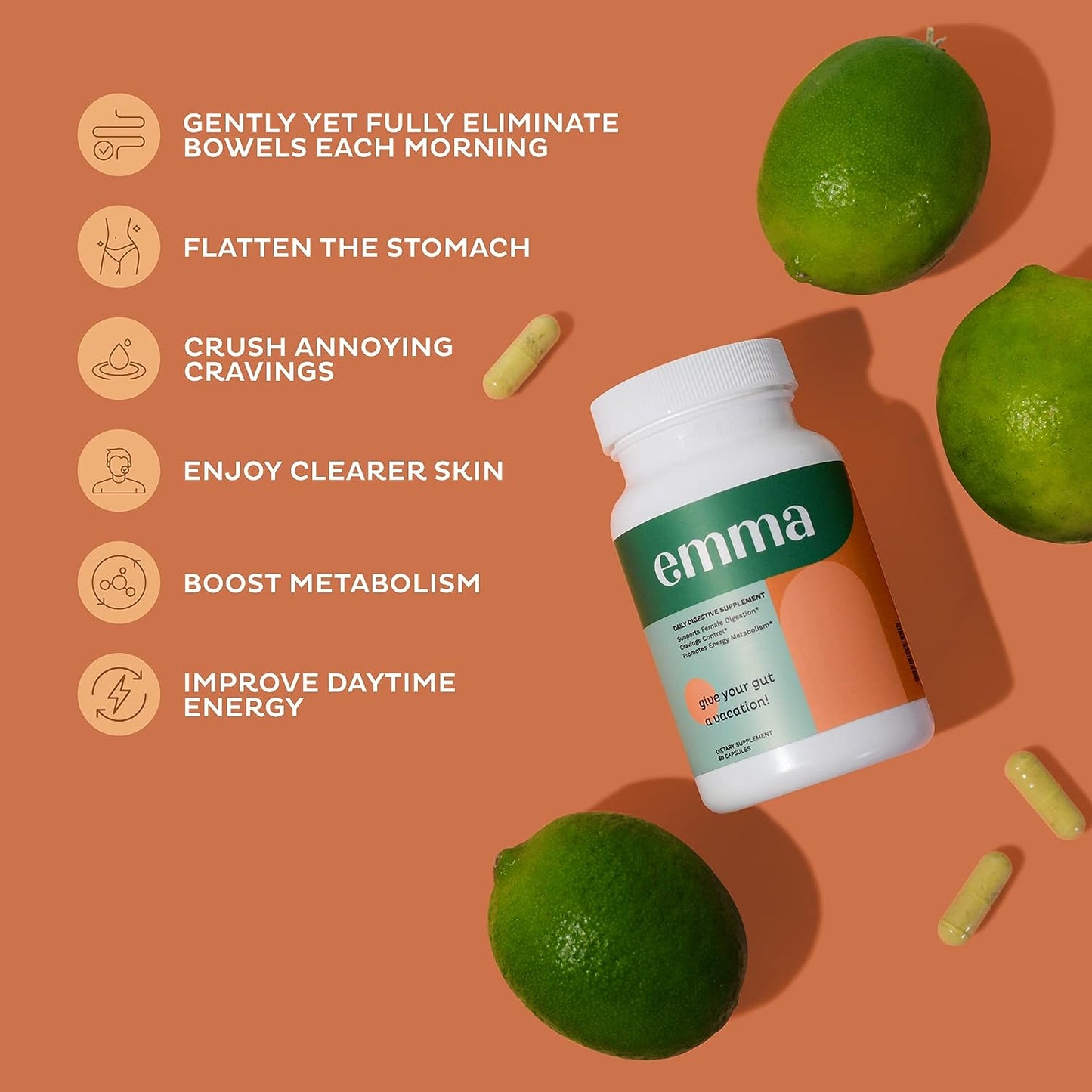Emma Gut Health - Gas and Bloating Relief, Constipation, Leaky Gut Repair EmmaUS supplements