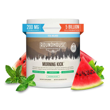 ROUNDHOUSE PROVISION Morning Kick, Powder Supplement for Healthy Digestion, Energy Levels, and Overall Wellness, 30 Servings (9.1 Ounce (Pack of 1), Watermelon Mint) ROUNDHOUSE PROVISIONAu supplements