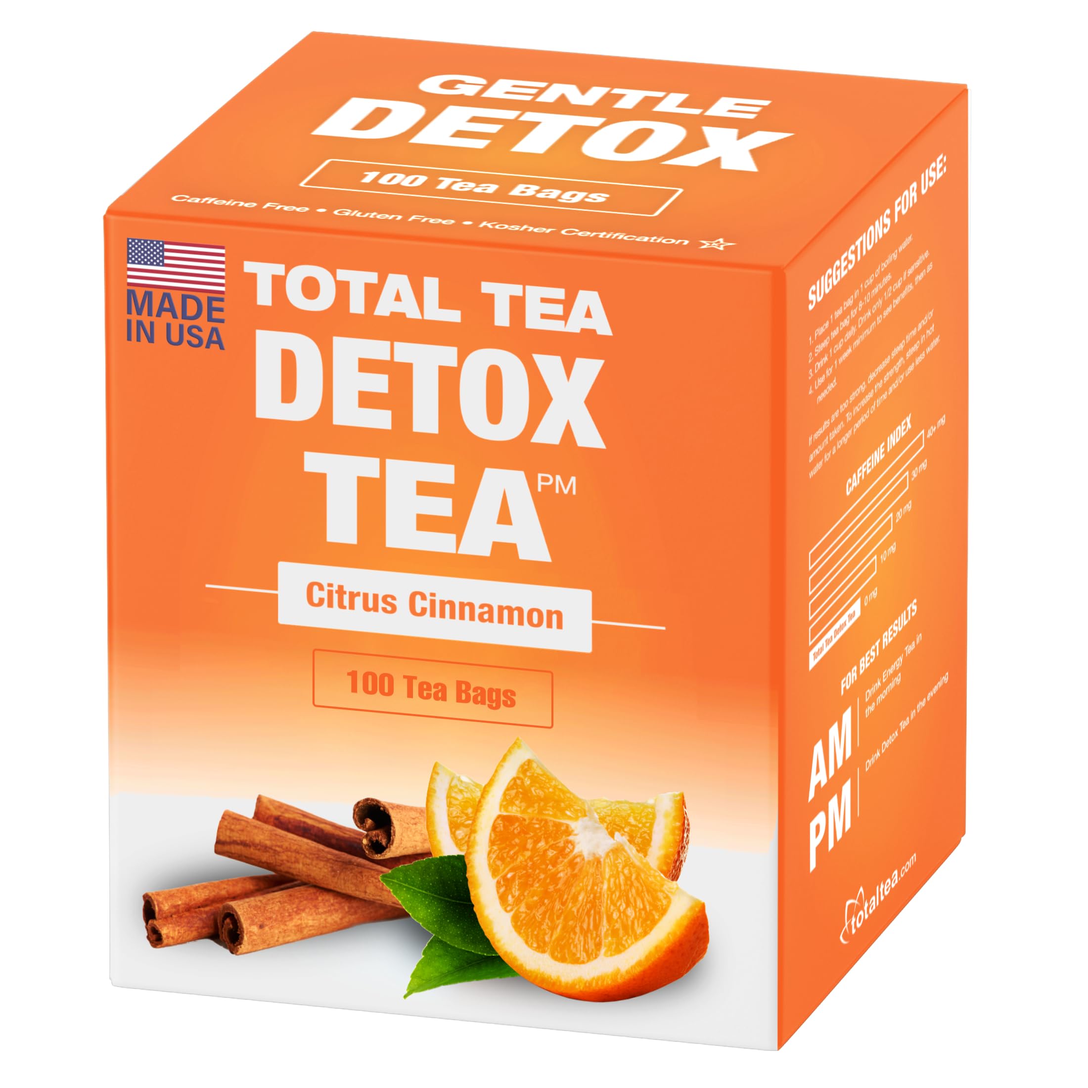 Detox Tea Caffeine Free, Herbal Tea with Chamomile, Hibiscus Tea and Ginger Root Total TeaAu supplements