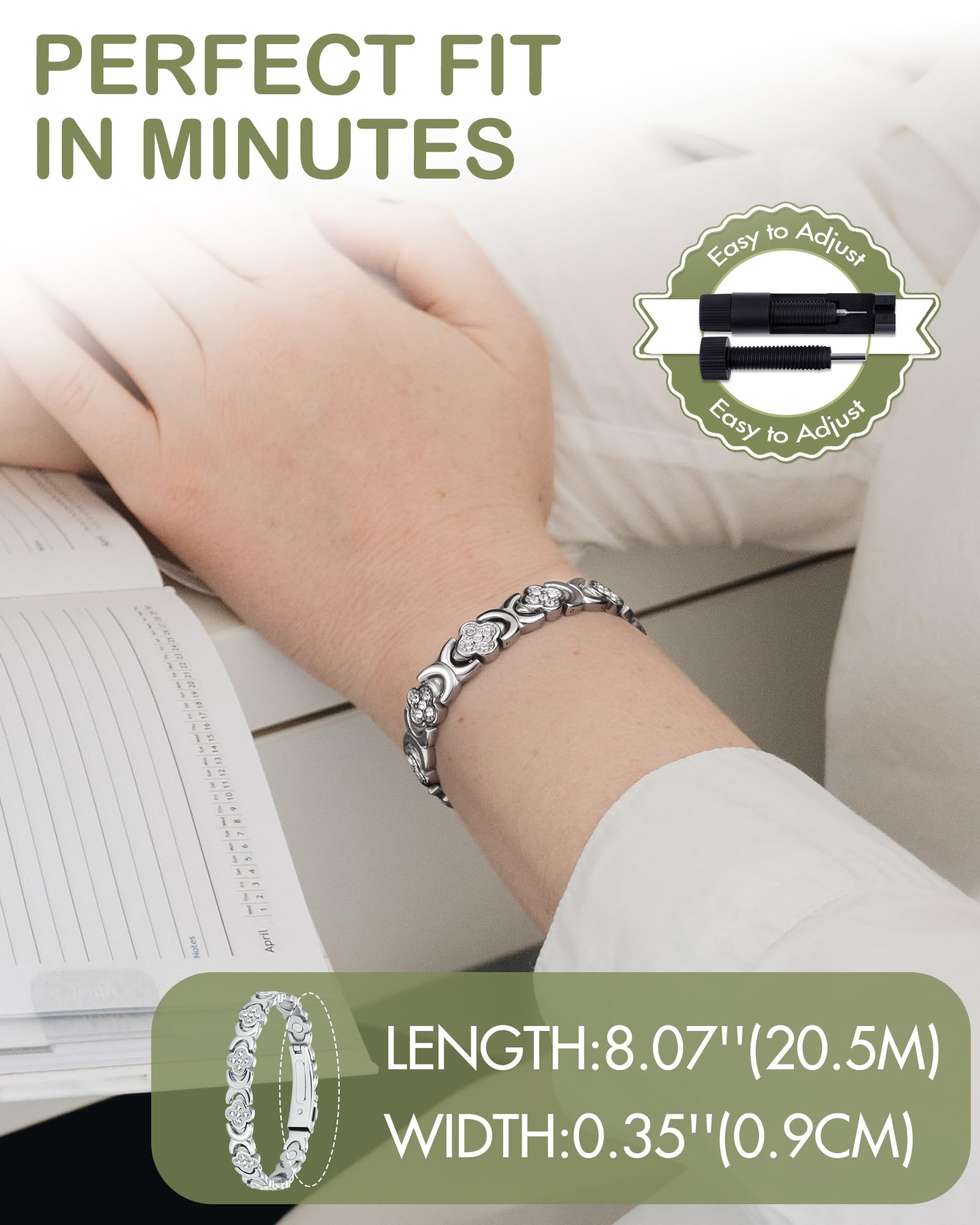 Feraco Ultra Strength Magnetic Bracelets for Women with Neodymium Therapy Magnets FeracoAu supplements
