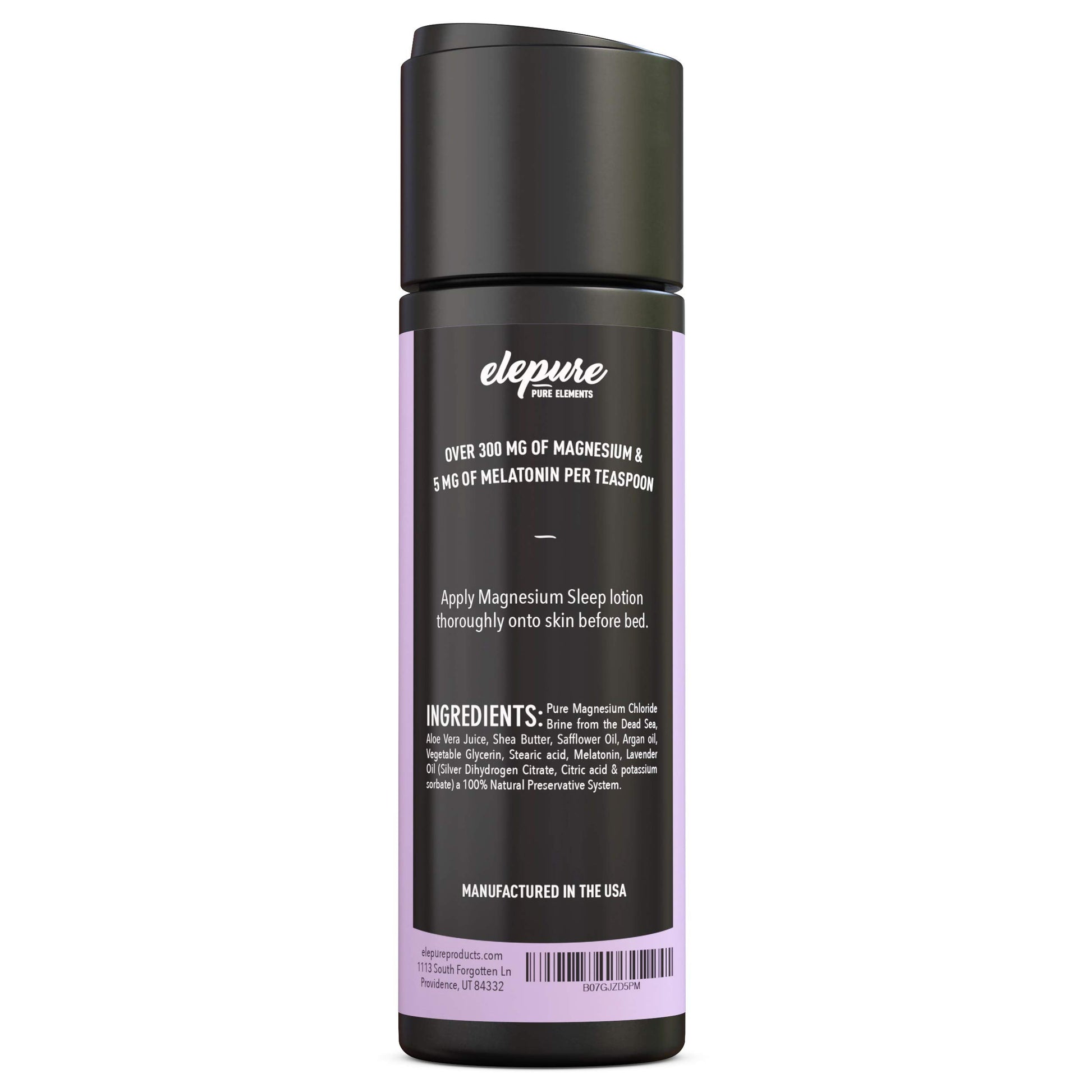 Elepure Pure Elements Magnesium Sleep Lotion with Lavender and Melatonin - Topical Application Night Cream- High Potency - Organic Materials - Large Size - Great Value - 8 fl. oz Elepure Pure ElementsAu supplements
