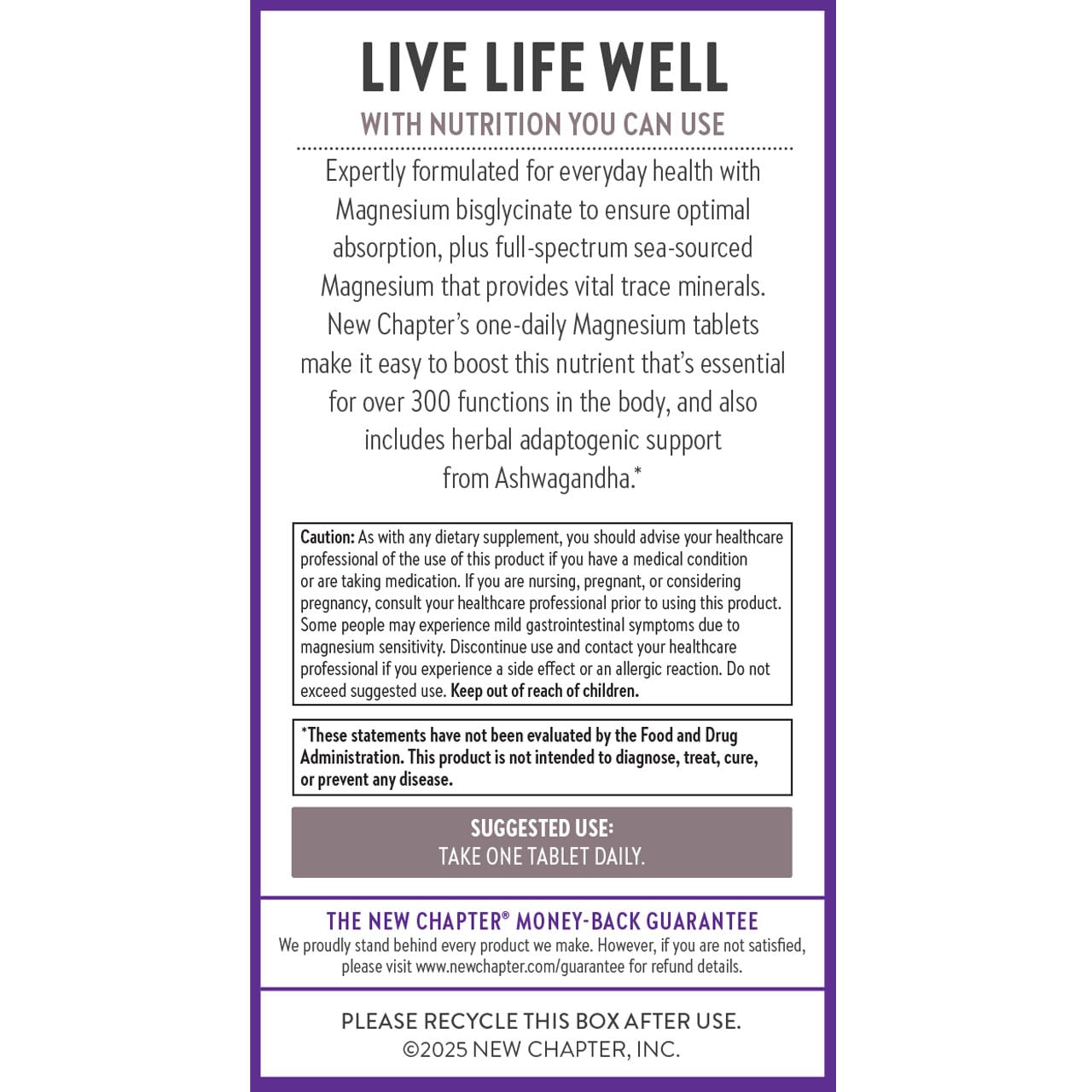 New Chapter Magnesium + Ashwagandha Supplement, 325 mg with Magnesium Glycinate for Muscle Relaxation & Recovery, Heart, Nerve & Bone Health, 2.5X Absorption, Non-GMO - 30 ct (1 Month Supply) New ChapterAu supplements