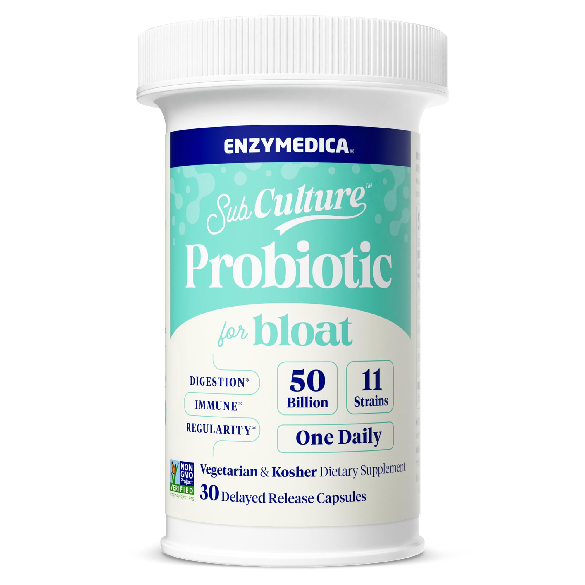Enzymedica SubCulture Probiotics for Gas & Bloating, 50 Billion CFU, Supports Immune & Digestive Health, Regularity & Gut Flora, 30 Count EnzymedicaAu supplements