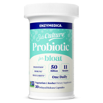 Enzymedica SubCulture Probiotics for Gas & Bloating, 50 Billion CFU, Supports Immune & Digestive Health, Regularity & Gut Flora, 30 Count EnzymedicaAu supplements