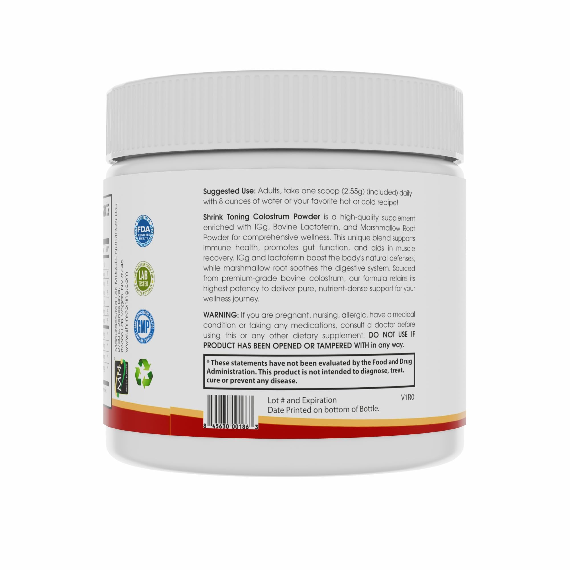Shrink Colostrum Powder 2.7 oz – Natural Bovine Colostrum Supplement for Overall Health shrinkAu supplements