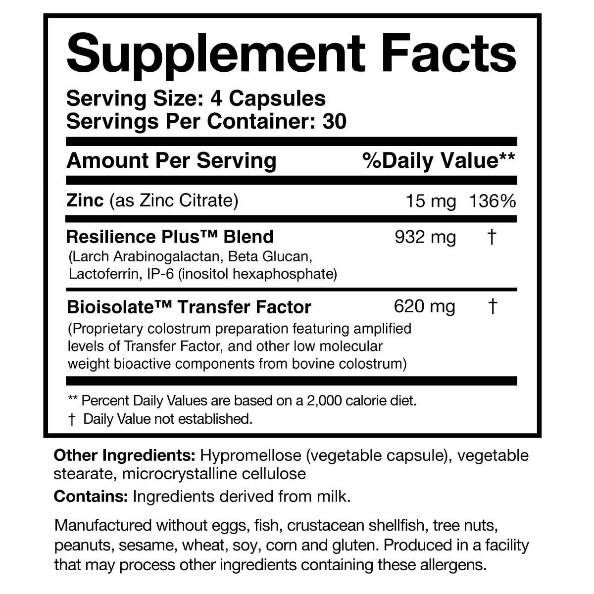 Researched Nutritionals Transfer Factor Rapid Response Immune Support Supplement - Colostrum Blend with Beta Glucan, IP-6 & Lactoferrin, Fast-Acting Innate & Adaptive Immune Modulation (120 Capsules) Researched NutritionalsAu supplements