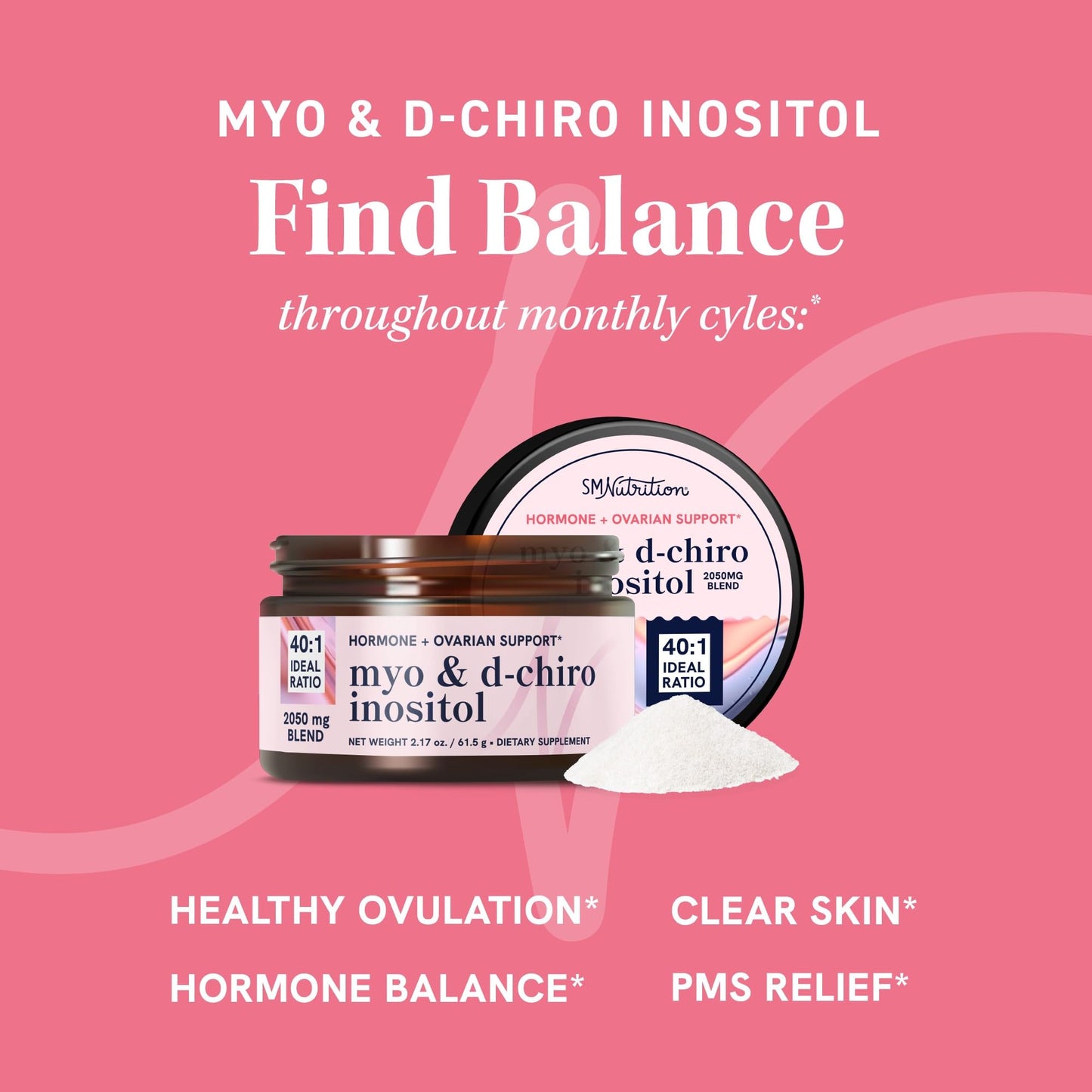 Myo-Inositol & D-Chiro Inositol Powder | Hormone Balance for Women | Ideal 40:1 Ratio SMNutritionUS supplements