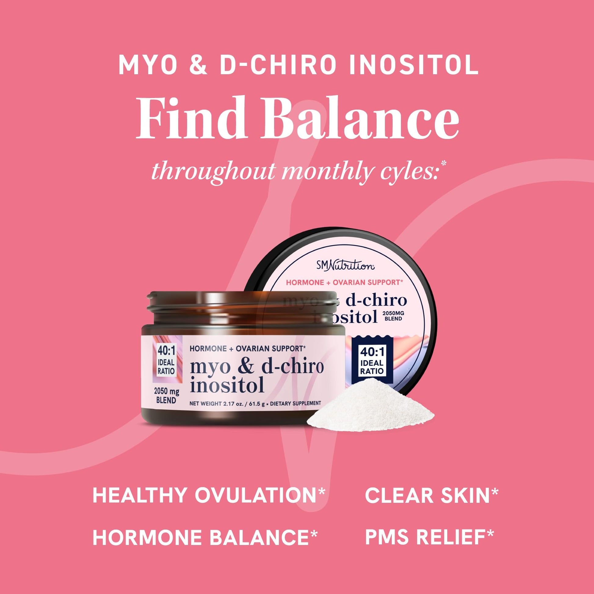 Myo-Inositol & D-Chiro Inositol Powder | Hormone Balance for Women | Ideal 40:1 Ratio SMNutritionUS supplements