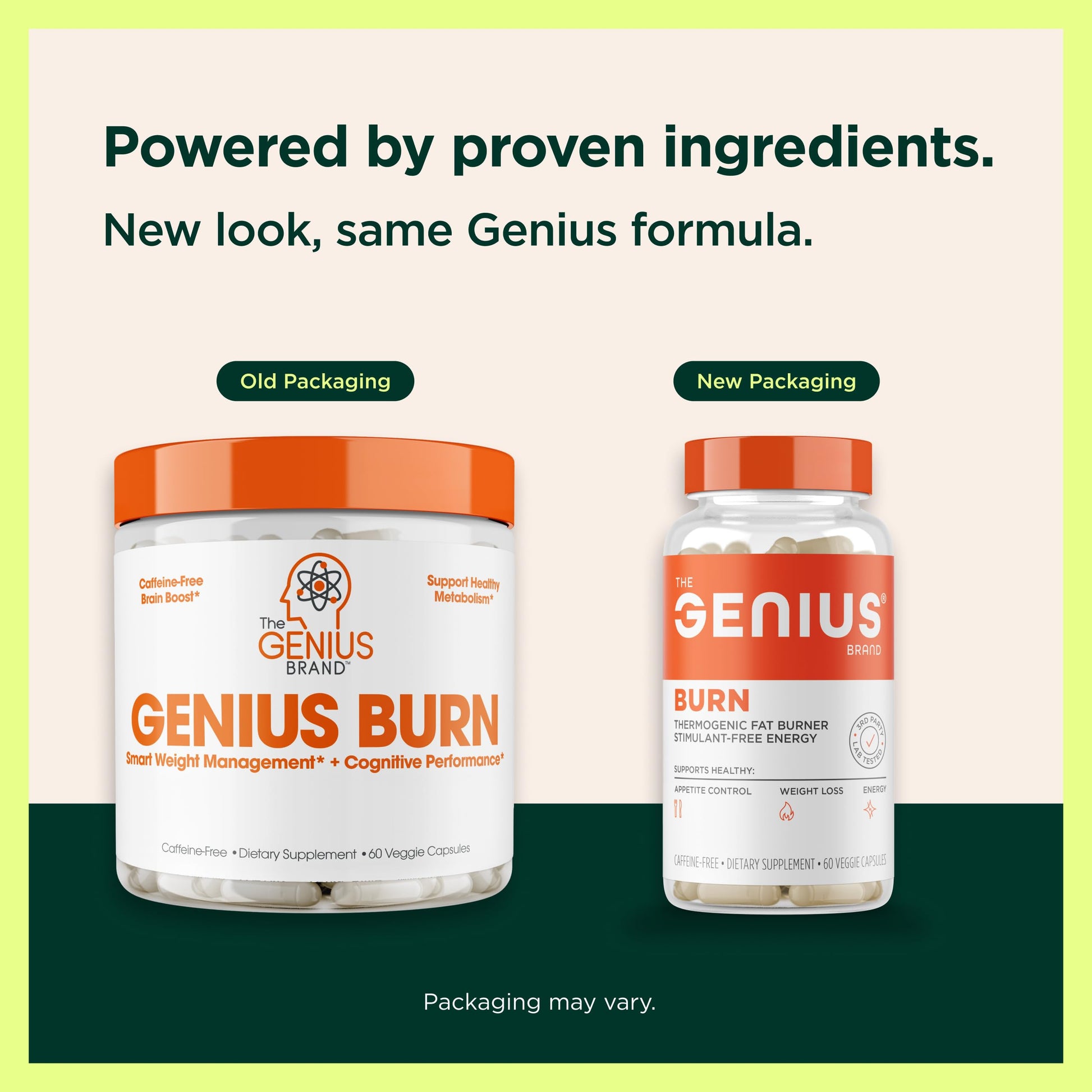 Genius Thermogenic Fat Burner, 60 Diet Veggie Pills - Weight Loss & Metabolism Supplement, Appetite Suppressant & Energy Booster - Caffeine-Free Nootropic Focus & Brain Boost - Ashwagandha & TeaCrine The Genius BrandAu supplements
