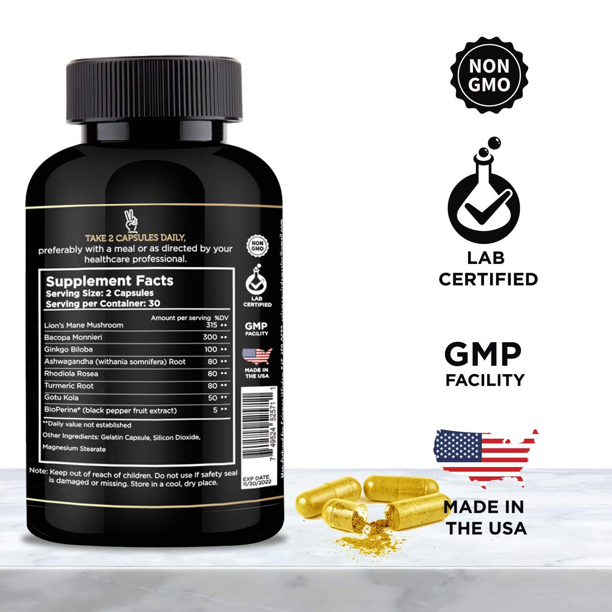 SOLOMON WISDOM Brain Booster – Nootropic Dietary Supplement for Memory Boost – 60 All-Natural Capsules to Enhance Focus & Improve Concentration & Clarity SOLOMON WISDOMAu supplements