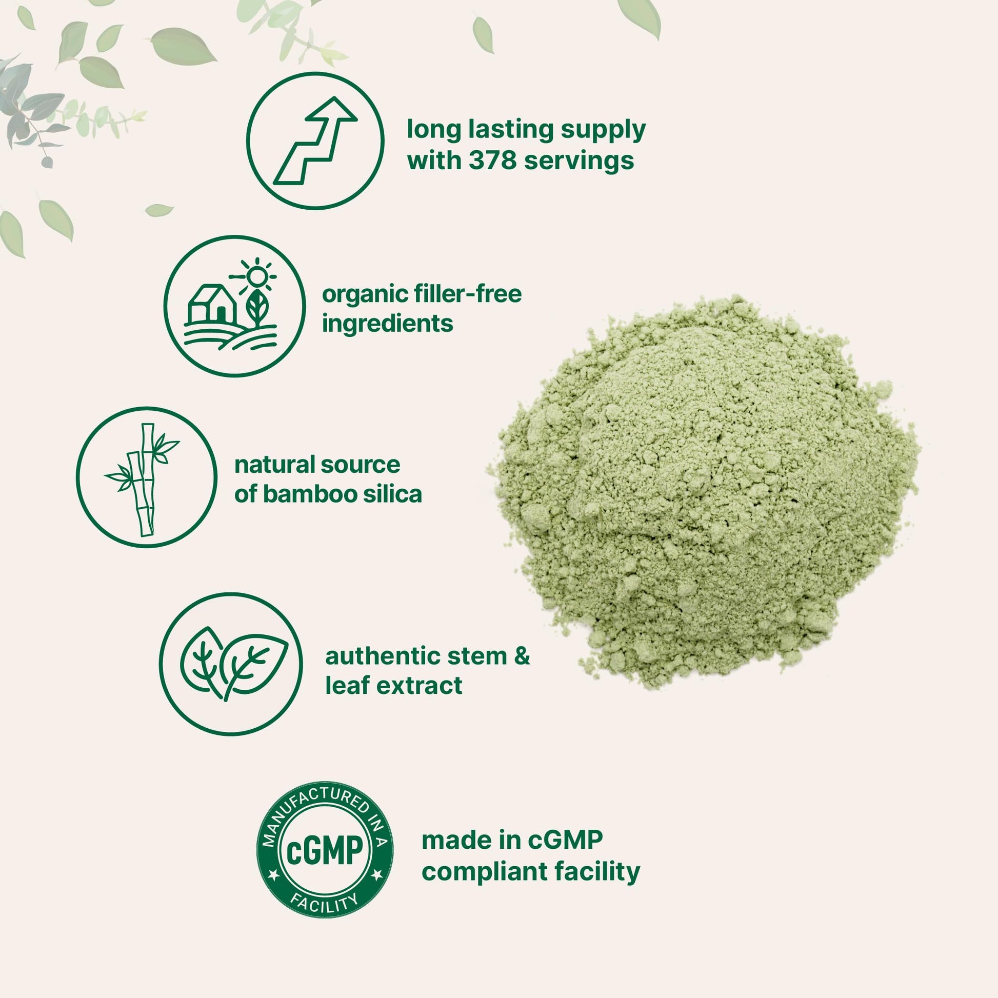 Micro Ingredients Organic Bamboo Extract Powder, 8oz (378 Servings) | Bamboo Plant Silica & Mineral Supplements | Natural Stem & Leaf Extract | Non-GMO, Gluten Free, Vegan Friendly Micro IngredientsAu supplements