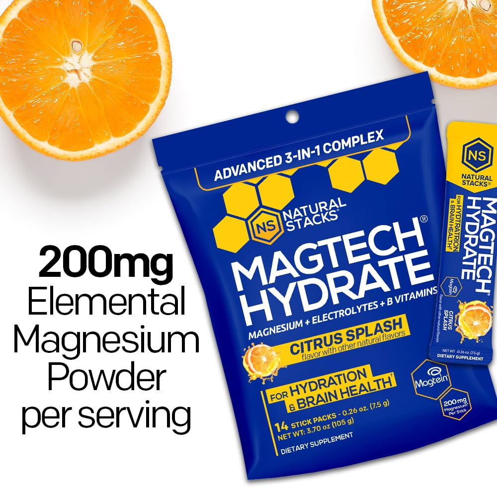 NATURAL STACKS Creatine Monohydrate & Magtech Hydrate Bundle - 2500mg Creatine + 200mg Elemental Magnesium Per Serving - Supports Hydration, Brain Health & Endurance - 44 Total Servings NATURAL STACKSAu supplements