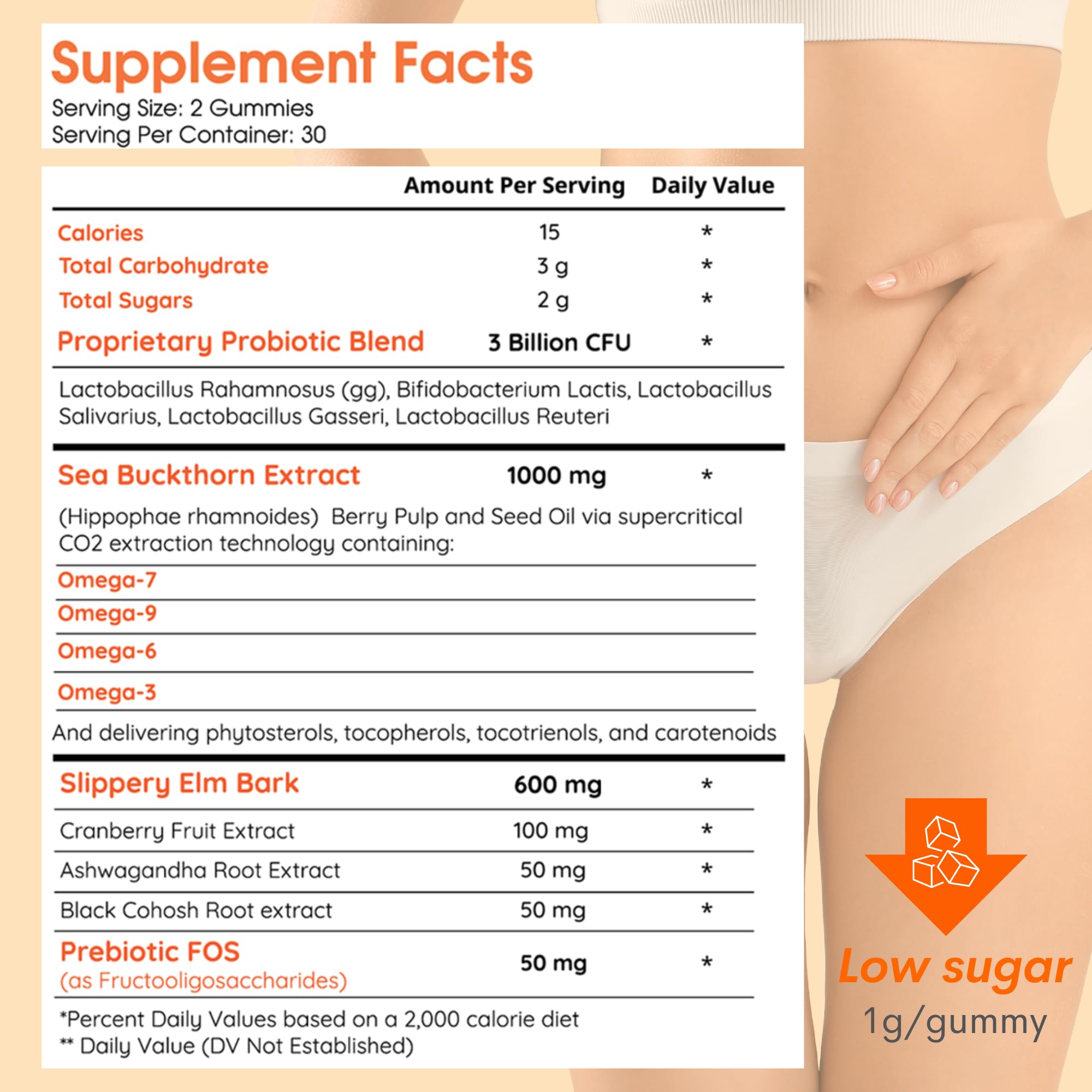 Muun Vaginal Dryness Gummy for Perimenopause Menopause with Slippery Elm Bark, Omega MuunAu supplements