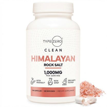 Type Zero Himalayan Rock Salt Capsules (120 Capsules) (1000mg per Serving) Type ZeroUS supplements