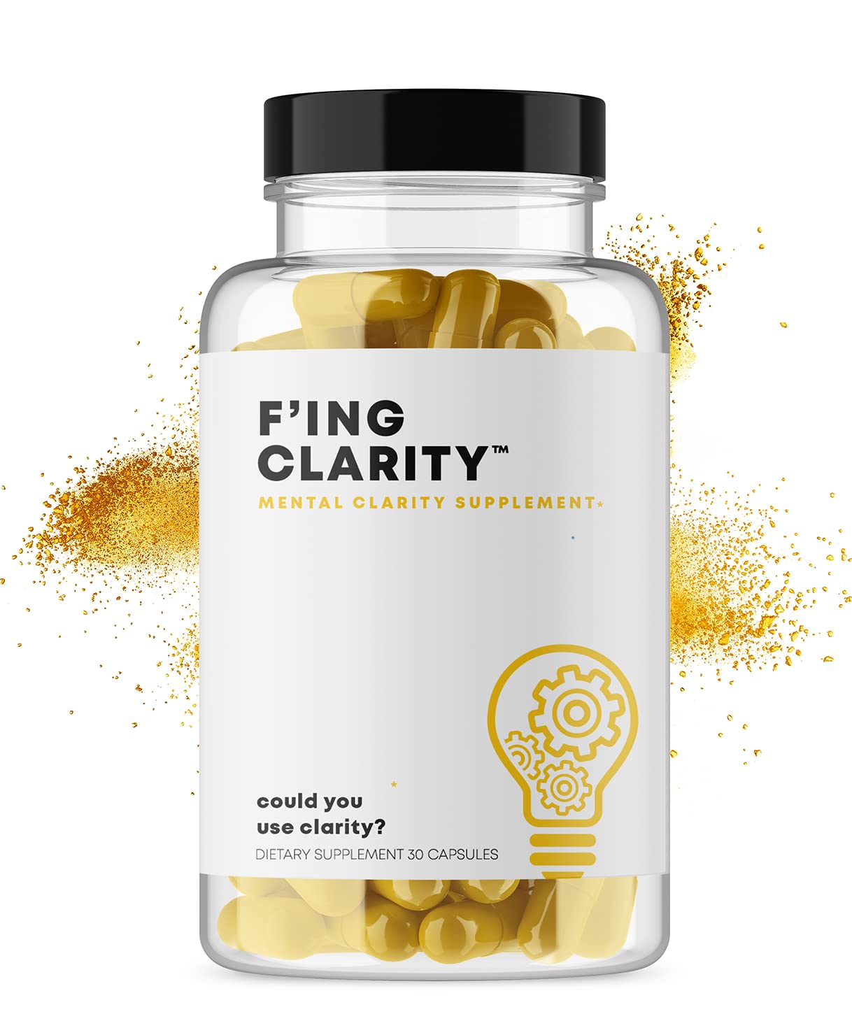 F'ing Clarity - Clarity, Memory + Brain Boosting Nootropic Supplement | Bacopa Extract, Phosphatidylserine 20%, Gingko Biloba Extract, Rhodiola Rosea Extract, DMAE Bitrartrate, B-12, Huperzine A F'ingAu supplements