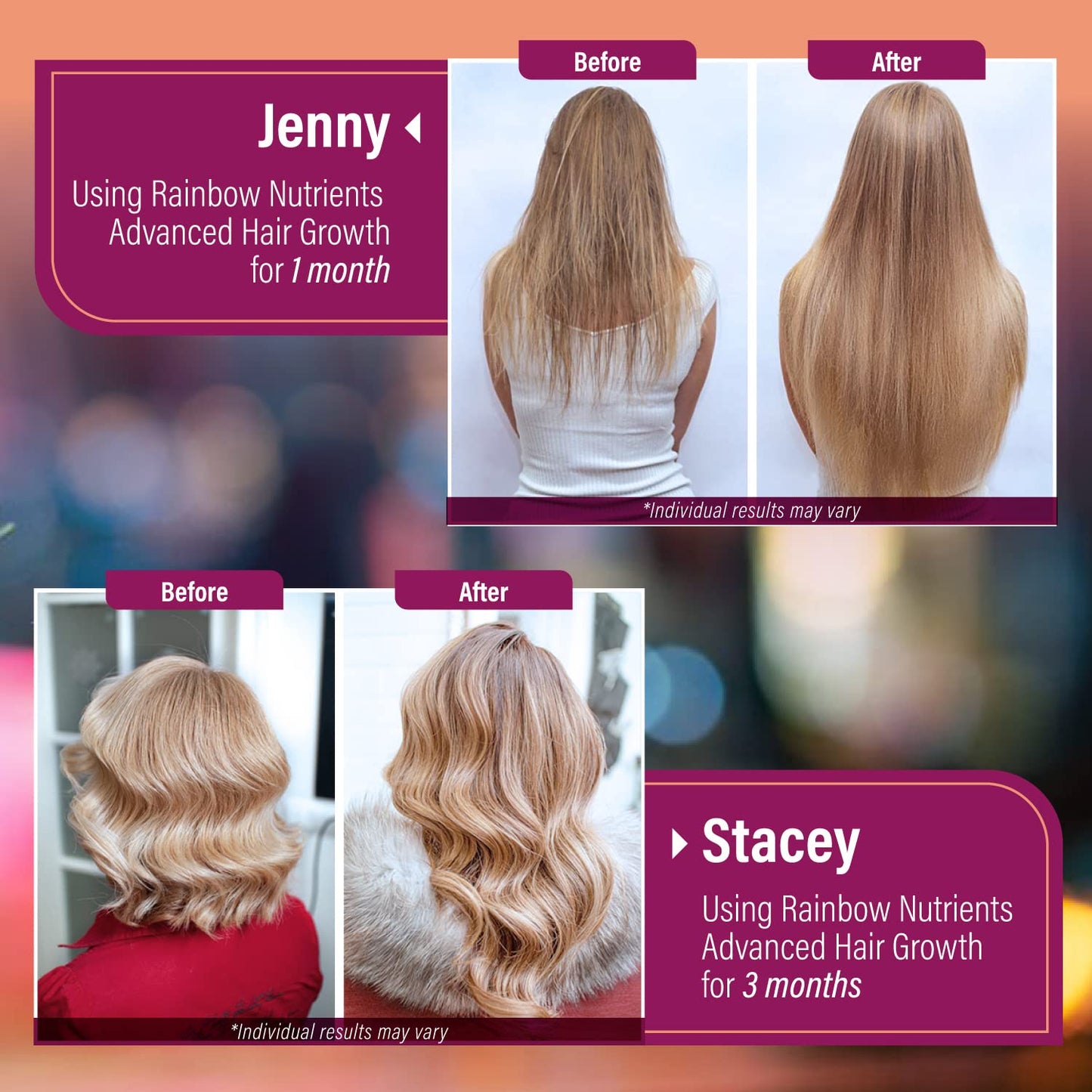Hair Growth Vitamins for Women | Biotin 10,000mcg, Collagen, Patented OptiMSM®, goMCT Rainbow Nutrients, LLCUS supplements