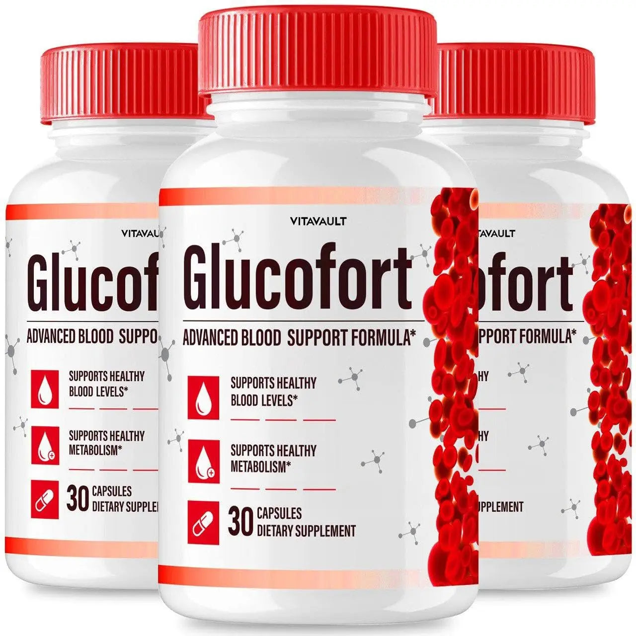 (3 Pack) Glucofort, Max Advanced Blood Support Formula Capsules VitavaultAu supplements