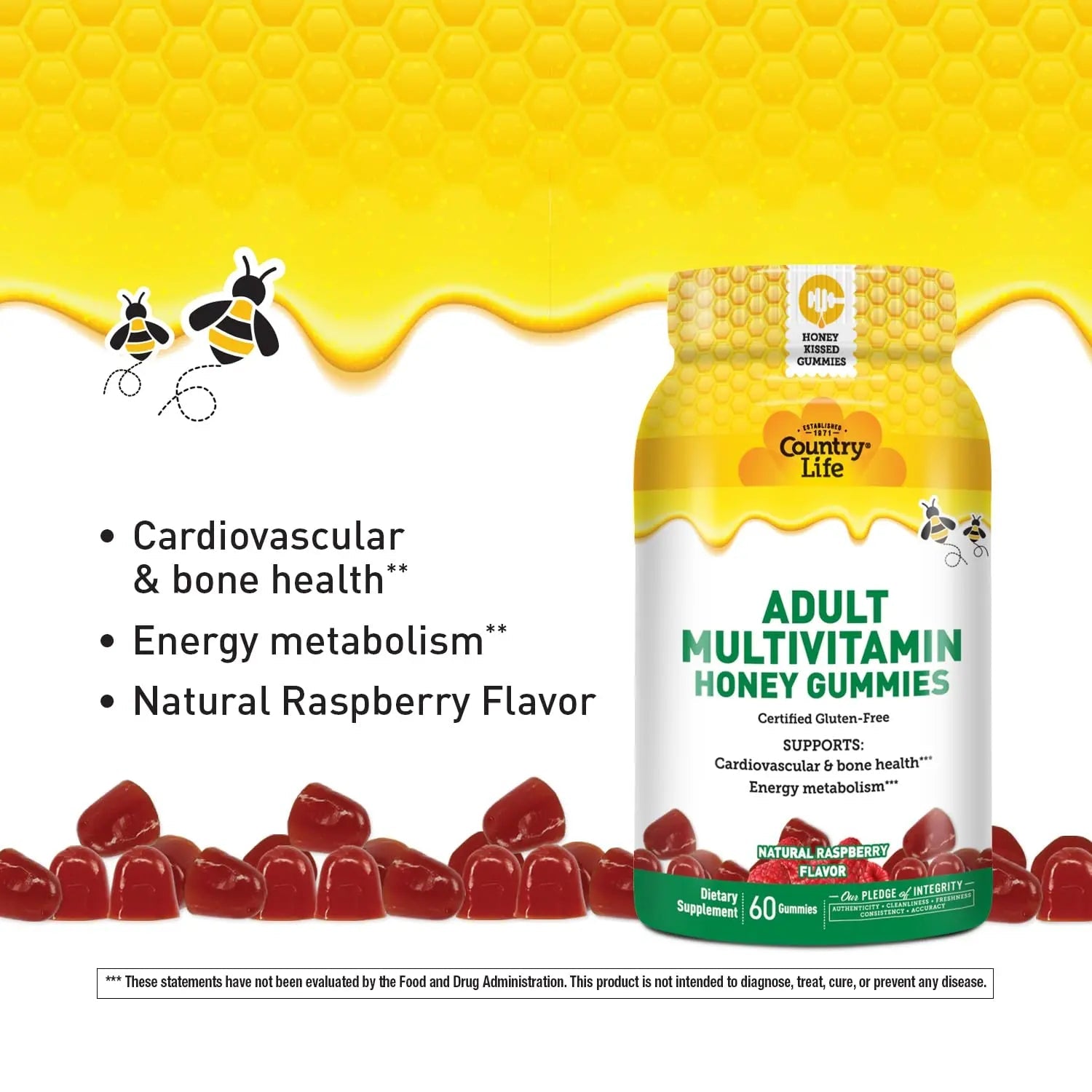 Country Life® Tart Cherry & Adult Multivitamin Honey Gummies - Bundle - Non-GMO - Certified Gluten Free Country LifeAu supplements