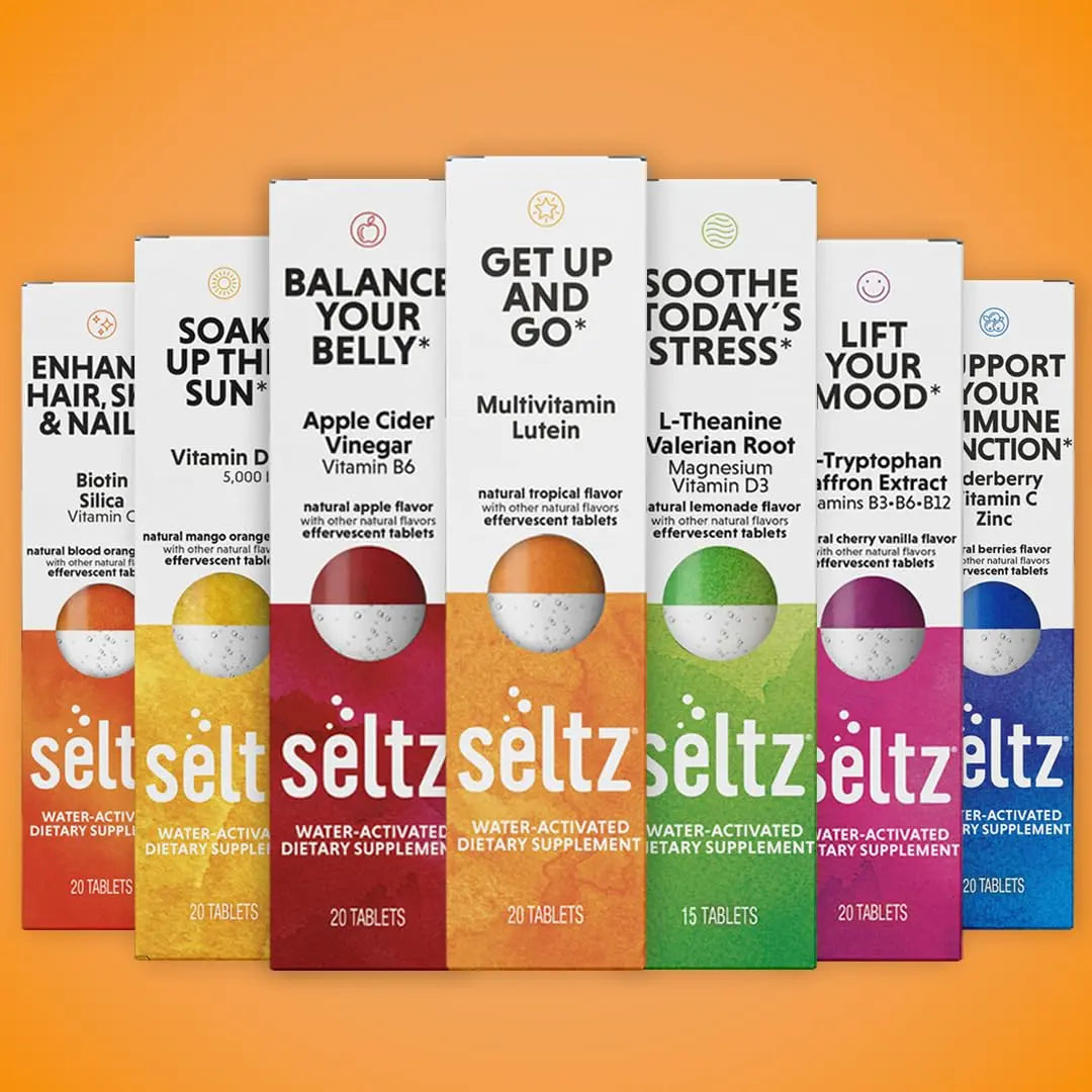 Seltz® Get Up and Go – Effervescent Multivitamin with Lutein for Daily Energy, Eye Health & Antioxidant Support SeltzAu supplements