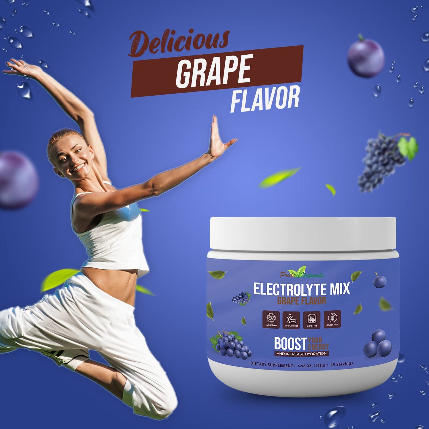 Electrolyte Powder - Refreshing Workout Recovery Electrolytes, Sugar Free, Gluten Free Pride Naturals, IncUS supplements