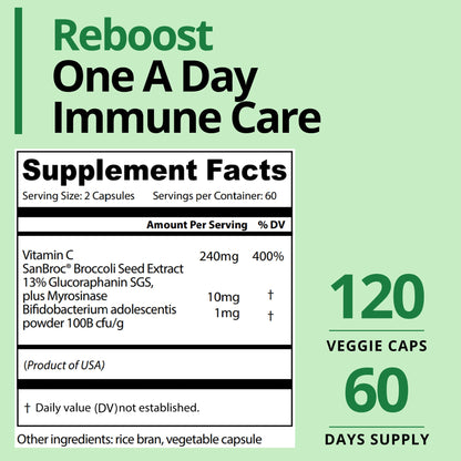 GIGANTIC Sulforaphane + Myrosinase 10mg (120 Capsules) - Includes Vitamin C GIGANTICUS supplements